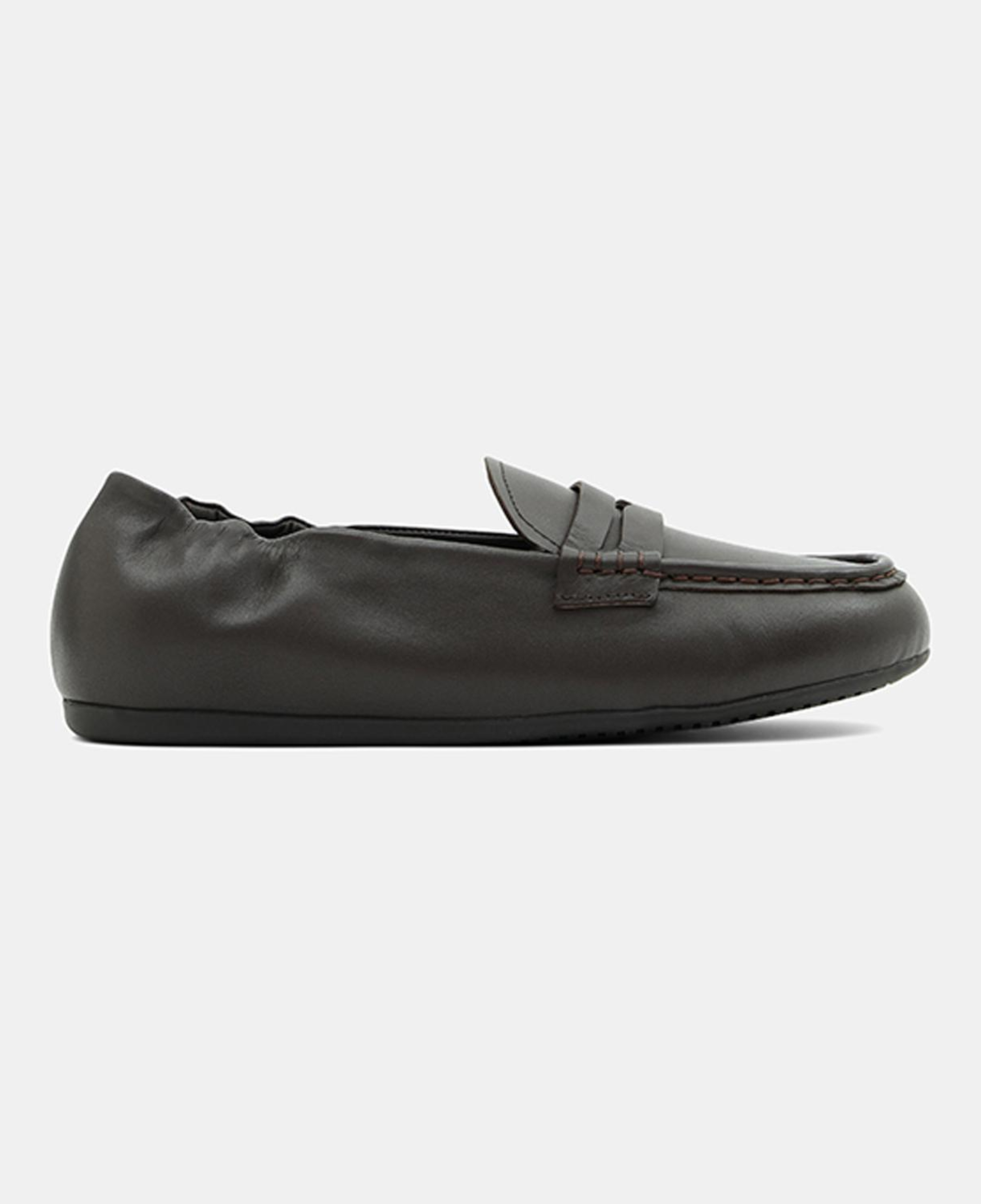 Kadın Koyu Kahve Slip-On Deri Loafer