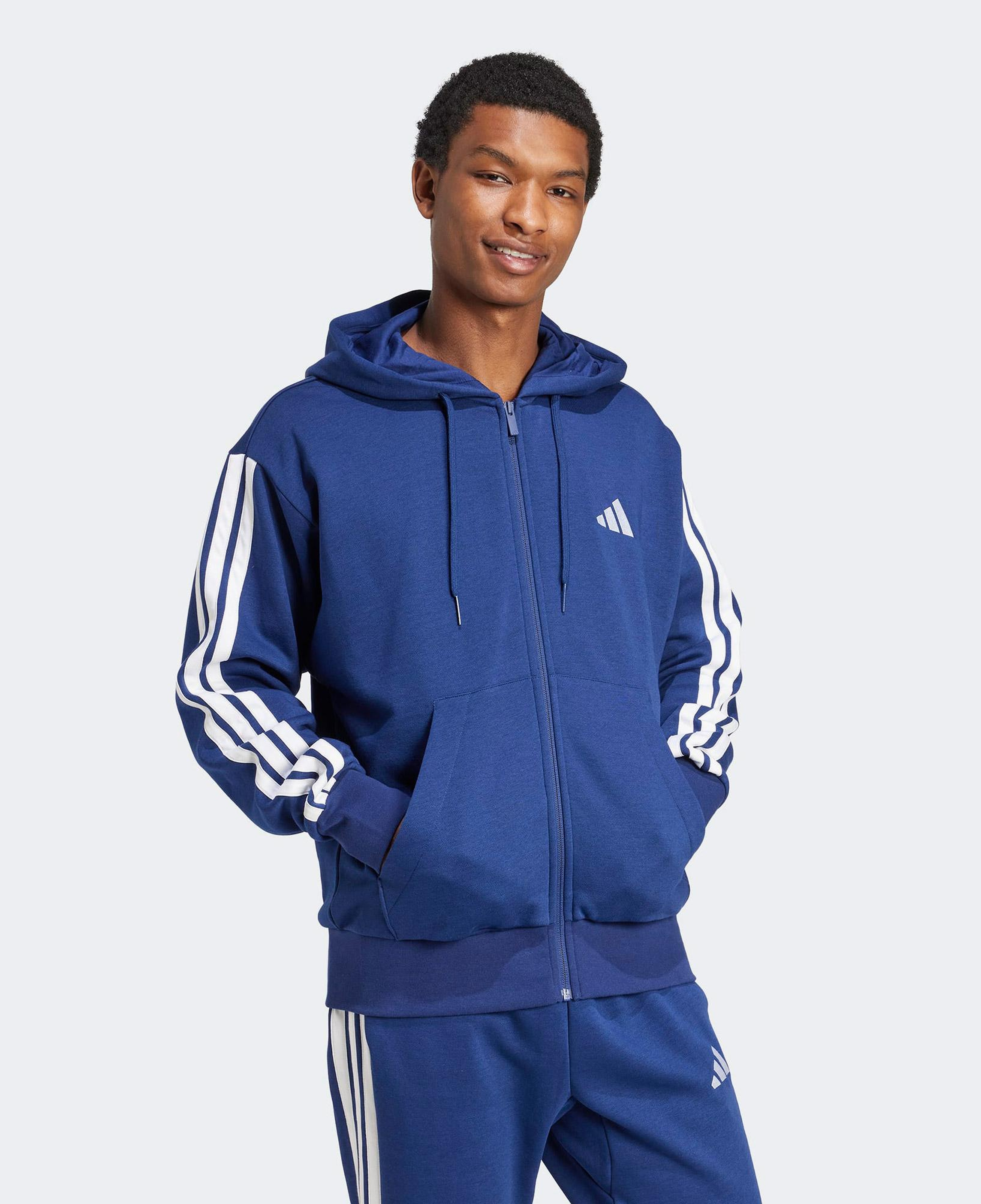 adidas Essentials 3 Stripes Erkek Lacivert Eşofman Üstü
