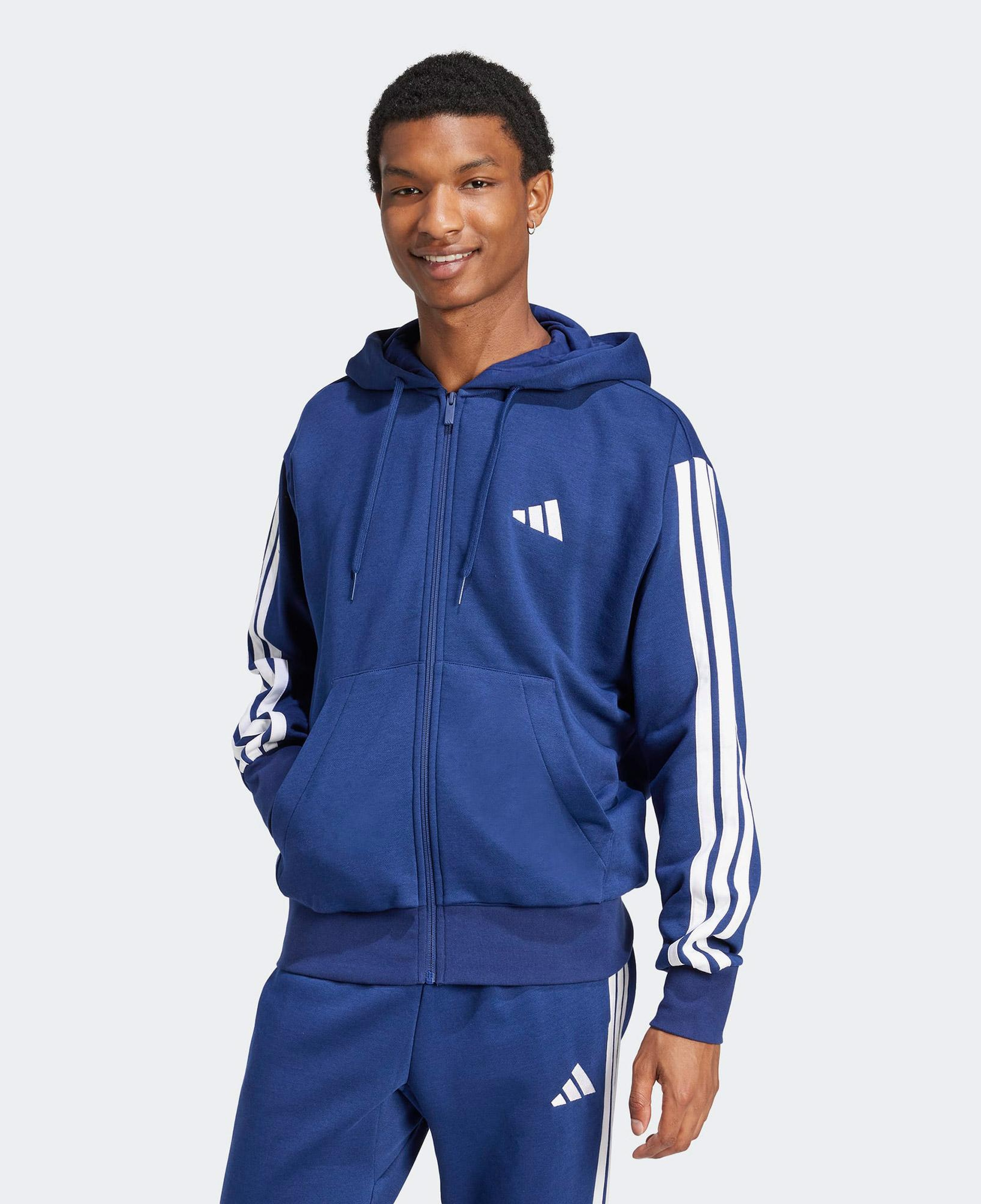 adidas Essentials 3 Stripes Erkek Lacivert Eşofman Üstü