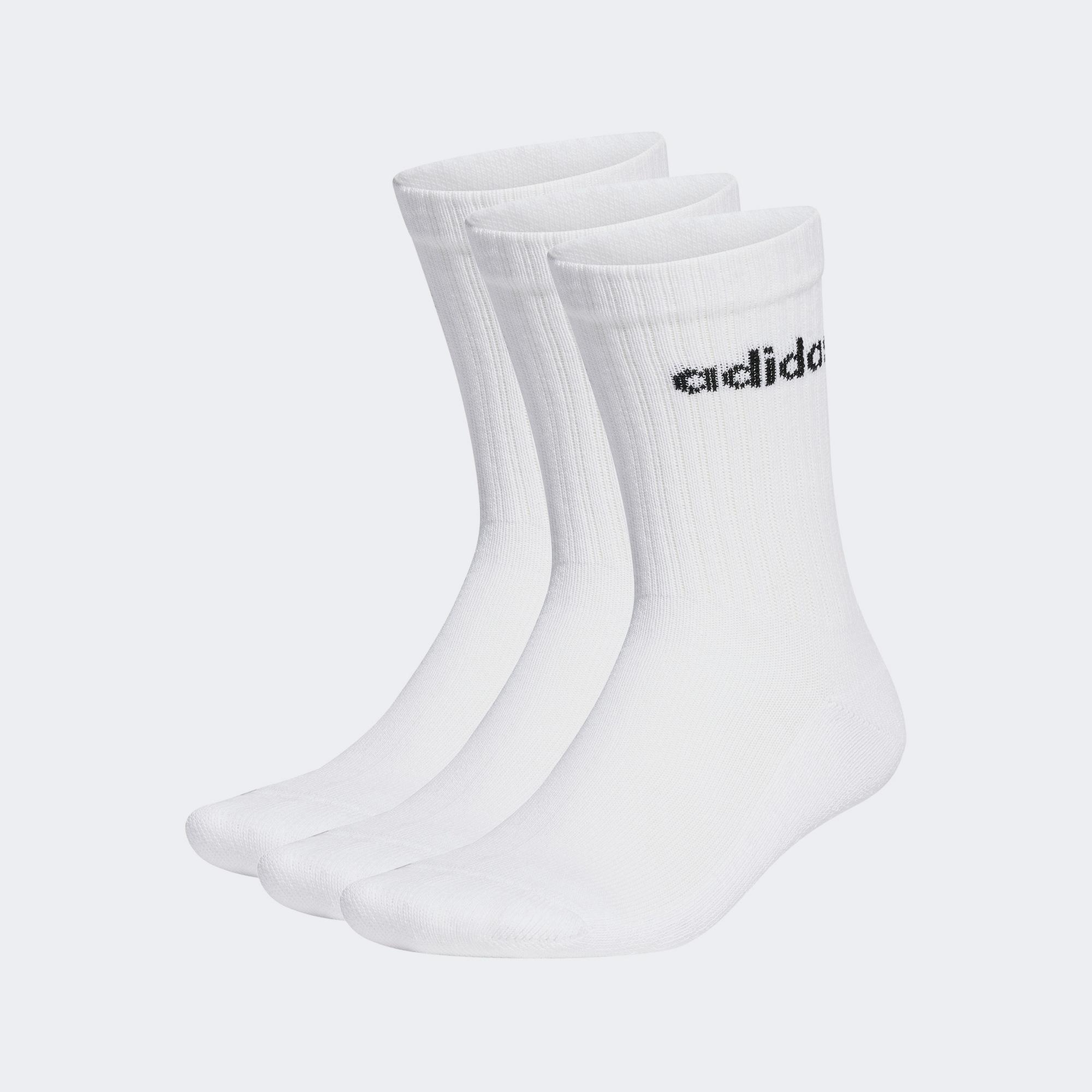 adidas Linear Crew Yastıklamalı 3lü Unisex Beyaz Çorap