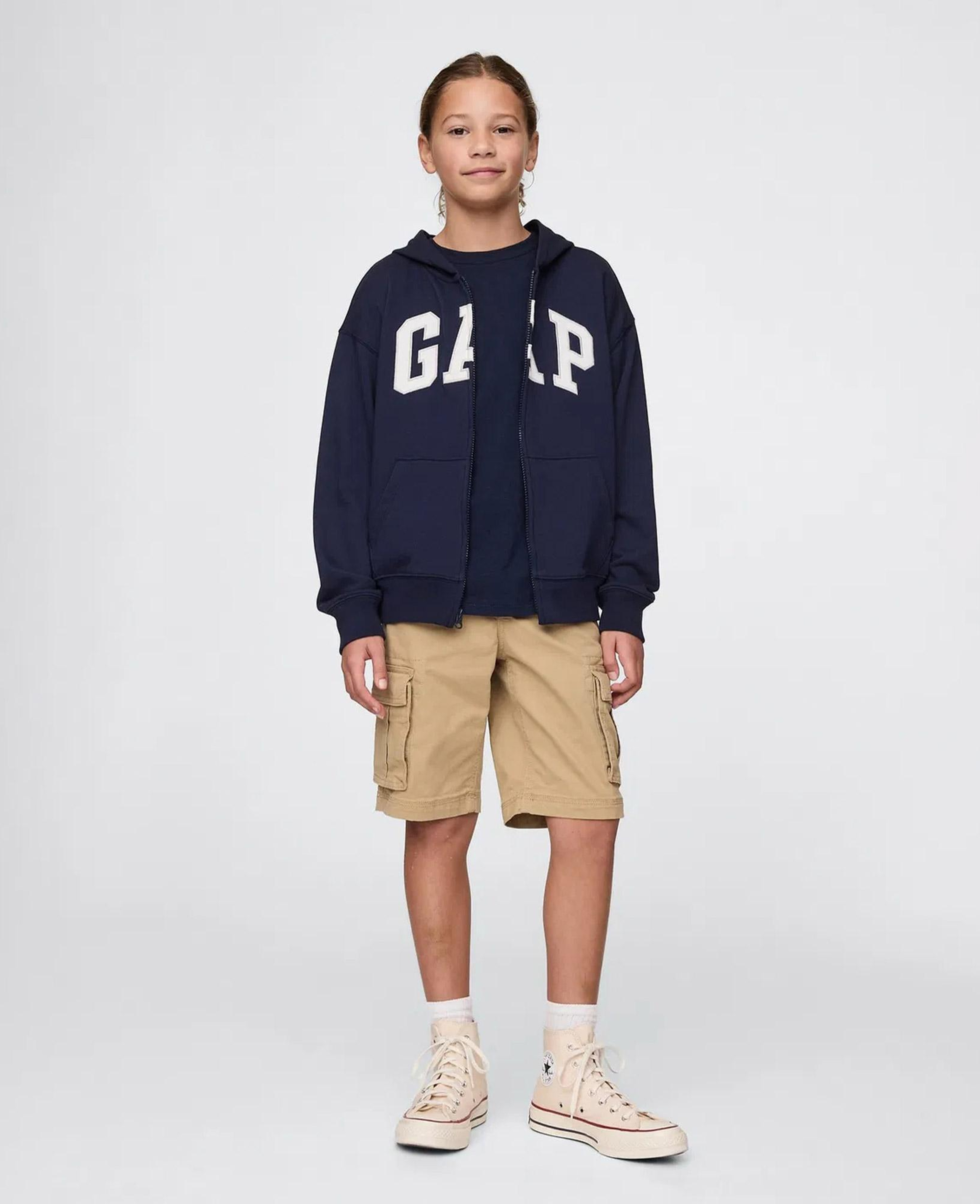 Gap V-Frch Bas Heritage Logo Çocuk Lacivert Sweatshirt