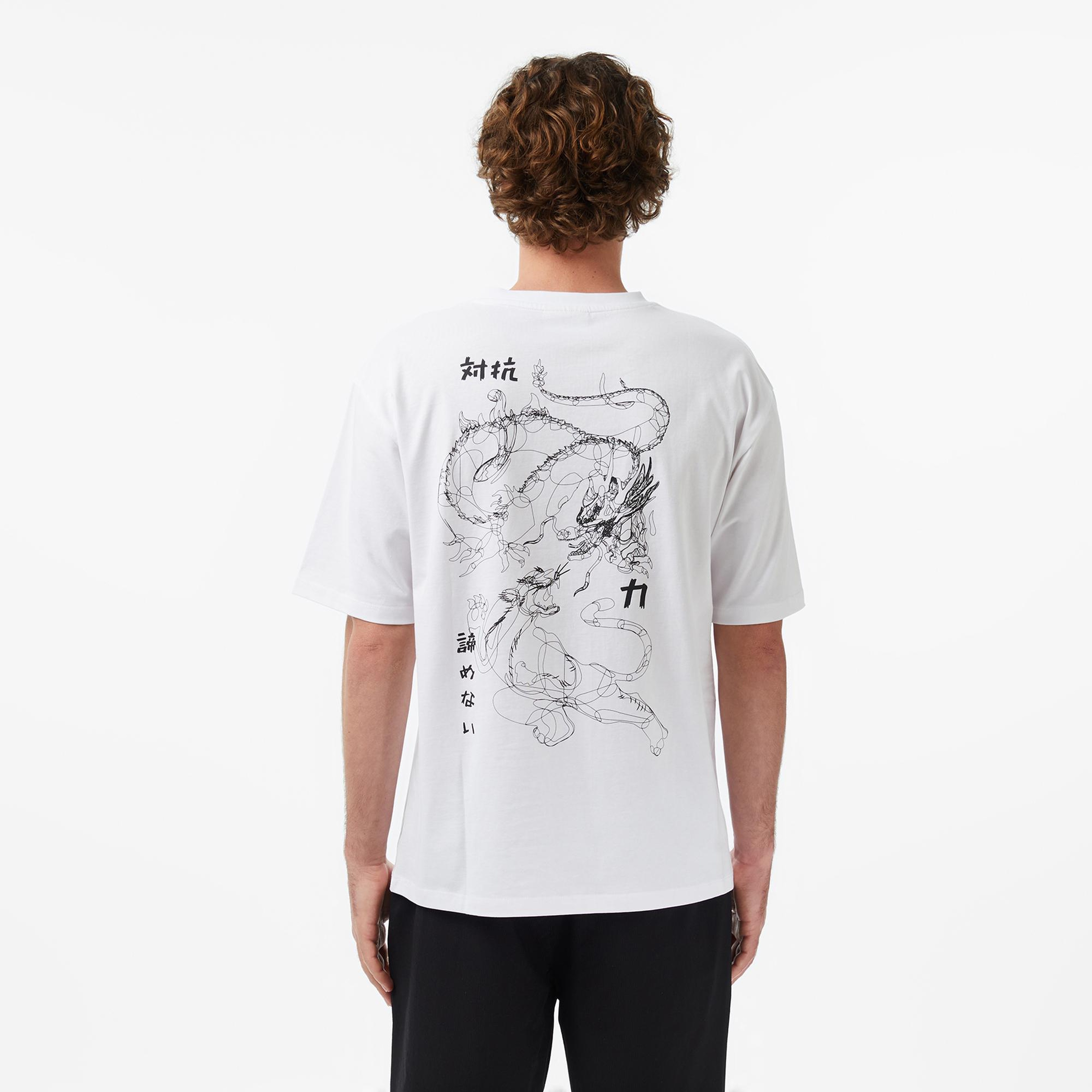 UNITED4 Regular Fit Erkek Beyaz T-Shirt