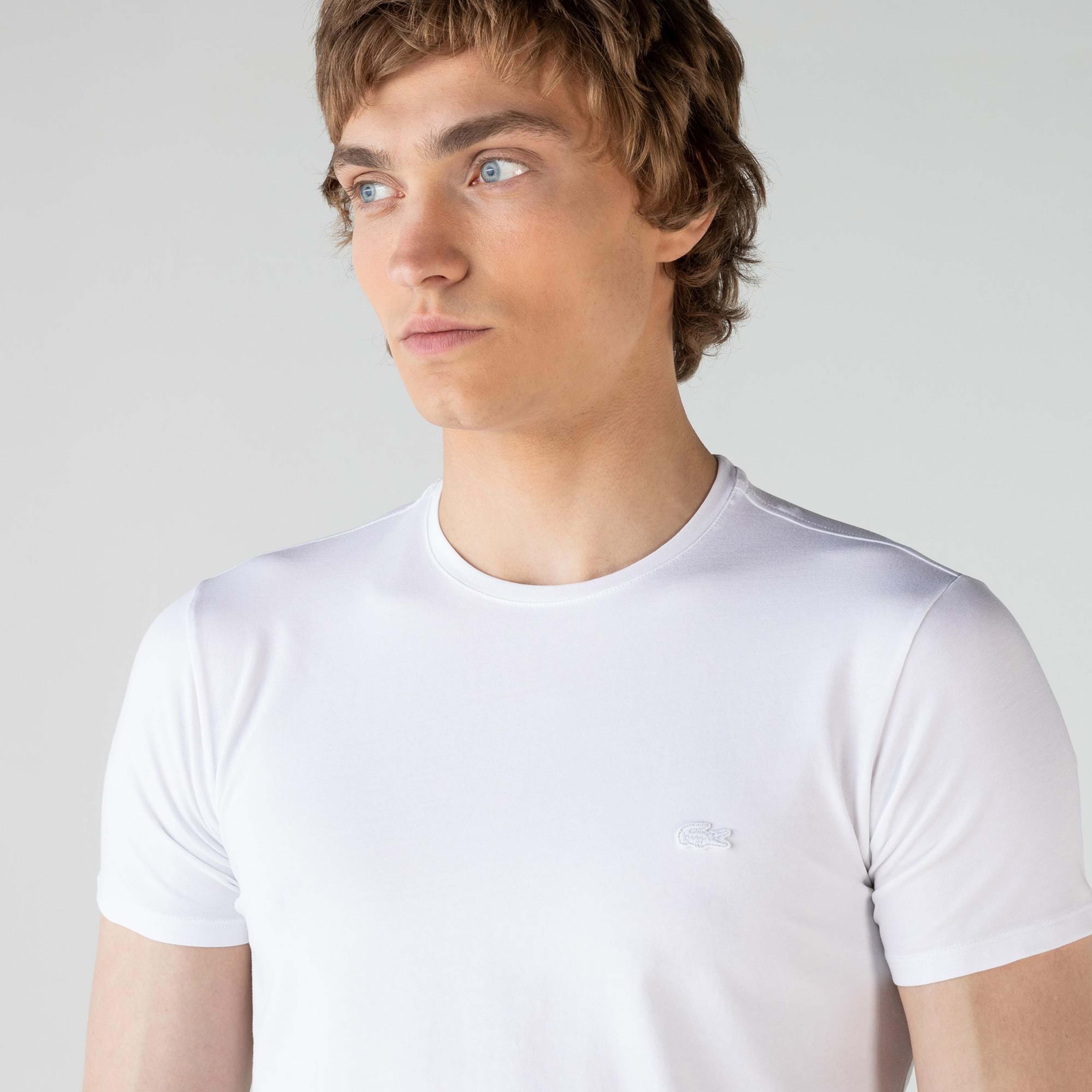 Lacoste Erkek Slim Fit Bisiklet Yaka Beyaz T-Shirt