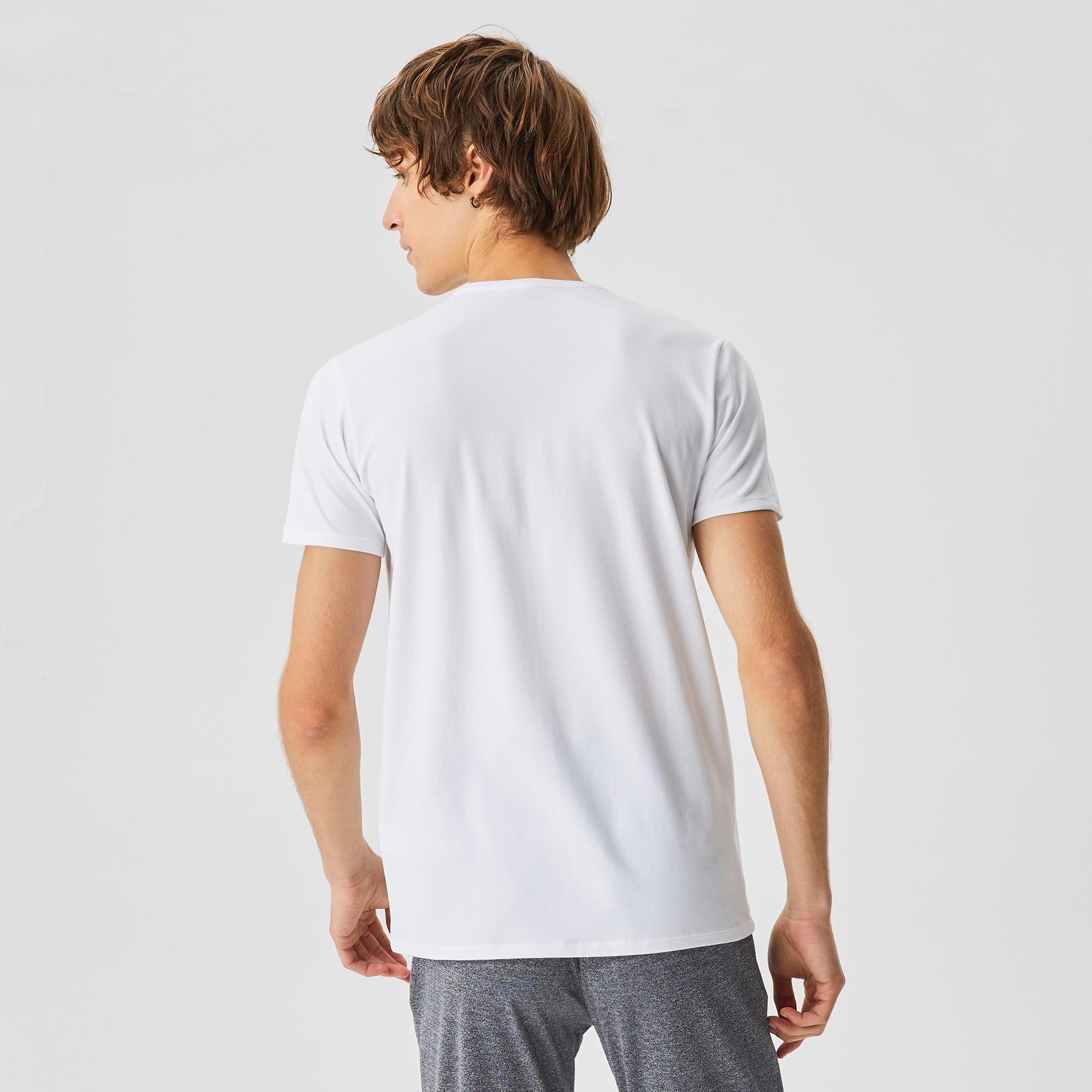 Lacoste Erkek Slim Fit Bisiklet Yaka Beyaz T-Shirt