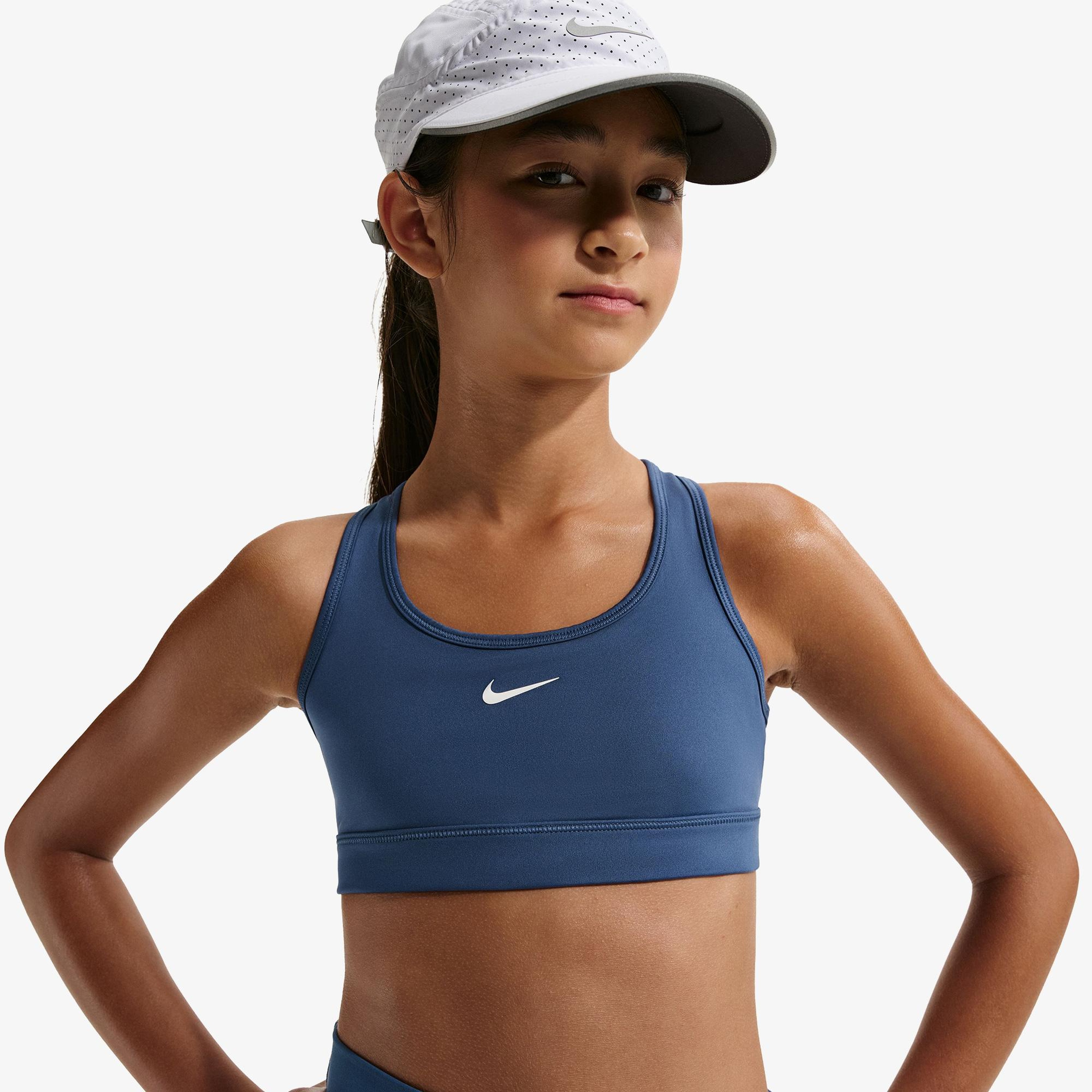 Nike Dri-Fit Swoosh Çocuk Mavi Bra