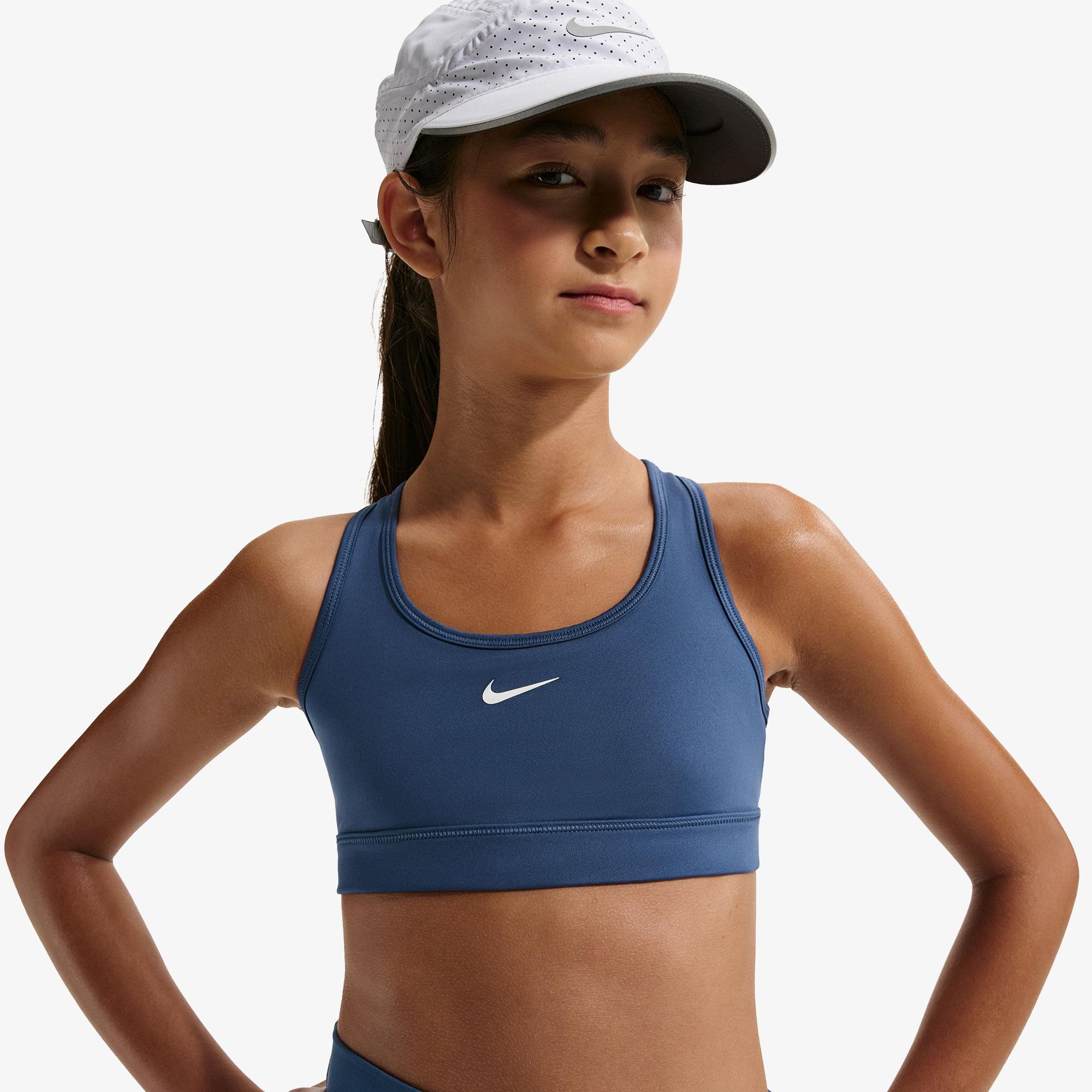 Nike Dri-Fit Swoosh Çocuk Mavi Bra