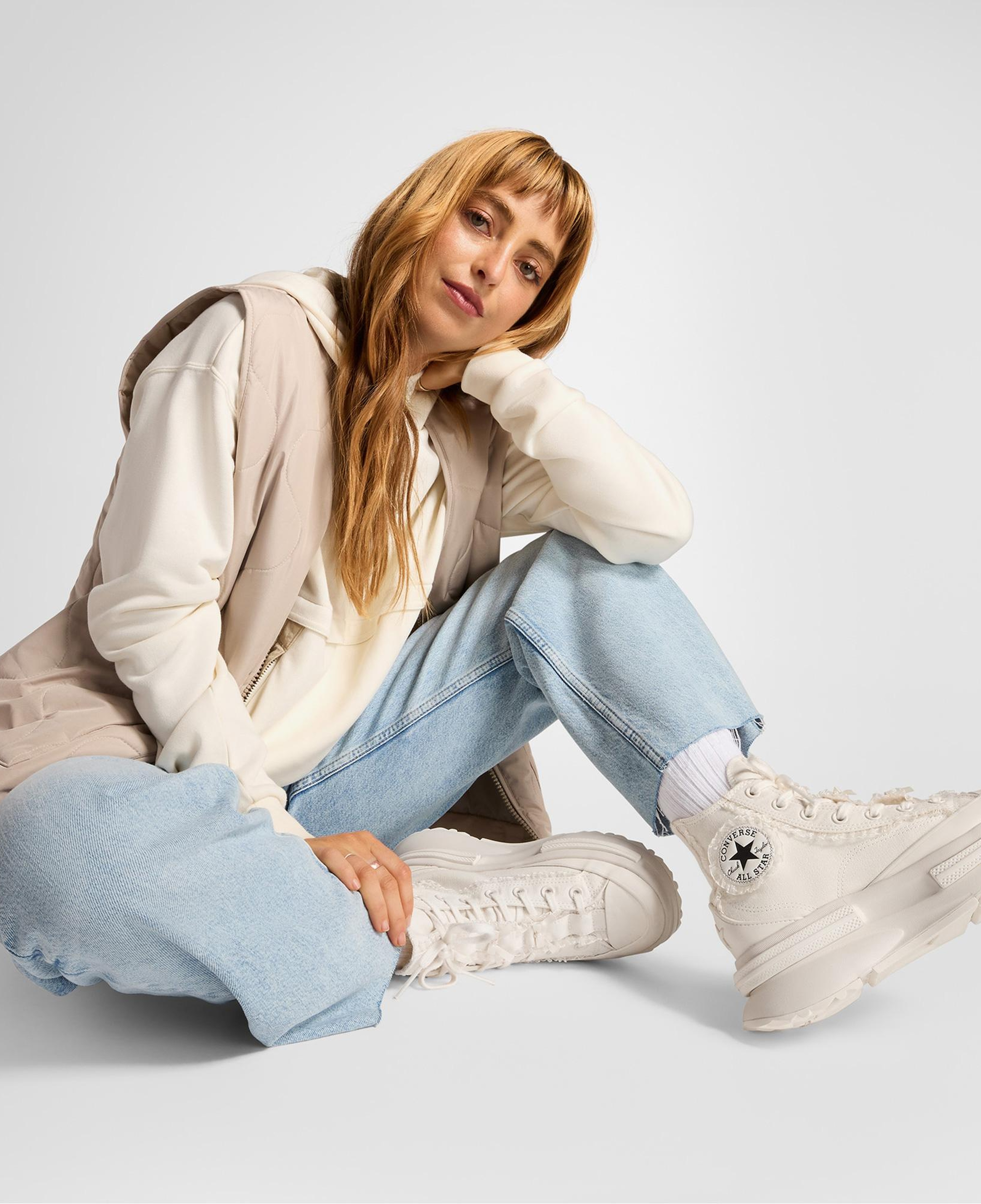 Converse Run Star Legacy CX Unisex Krem Platform Sneaker