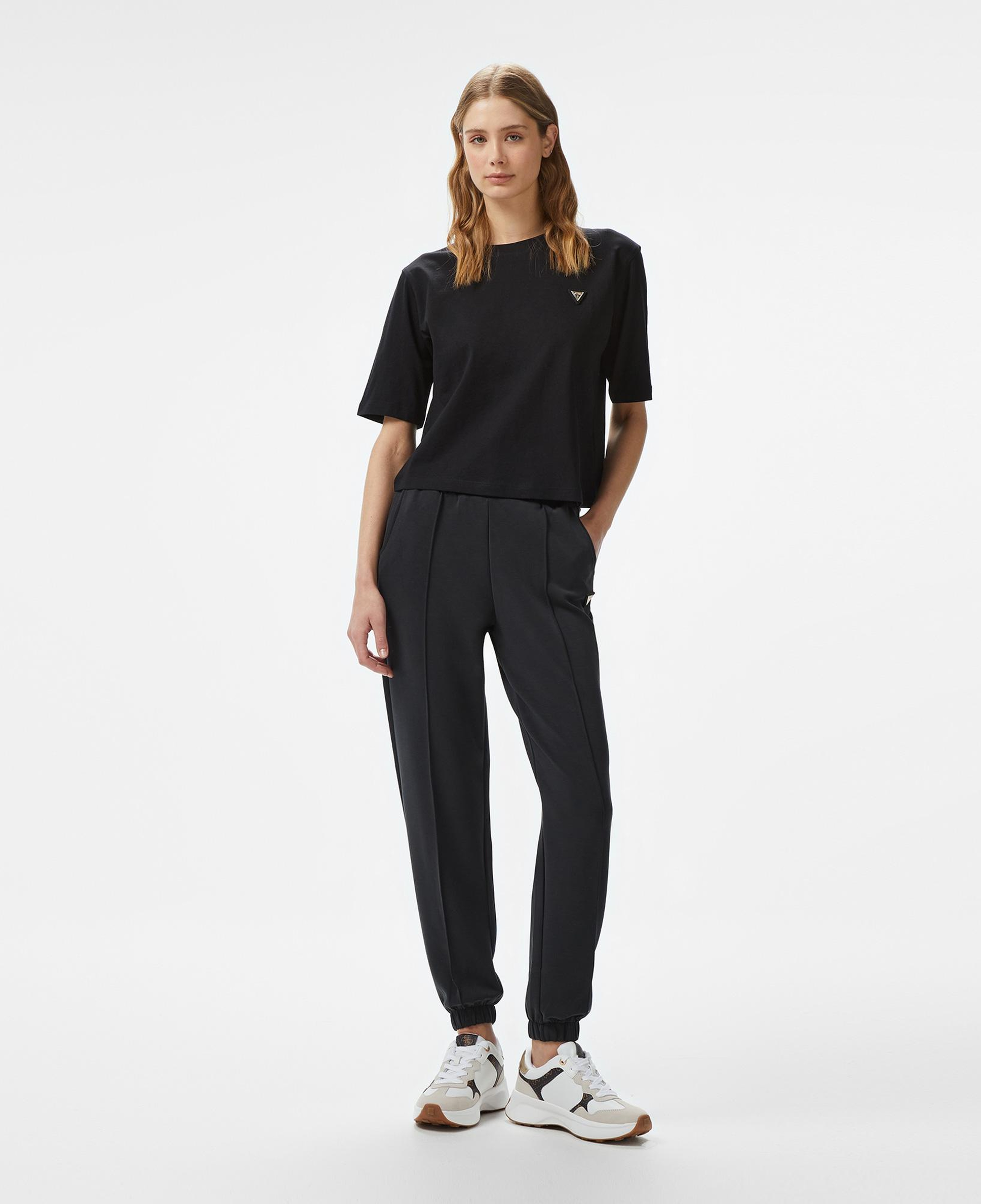 Guess Colette Boxy Mid Organic Stream Kadın Siyah T-Shirt