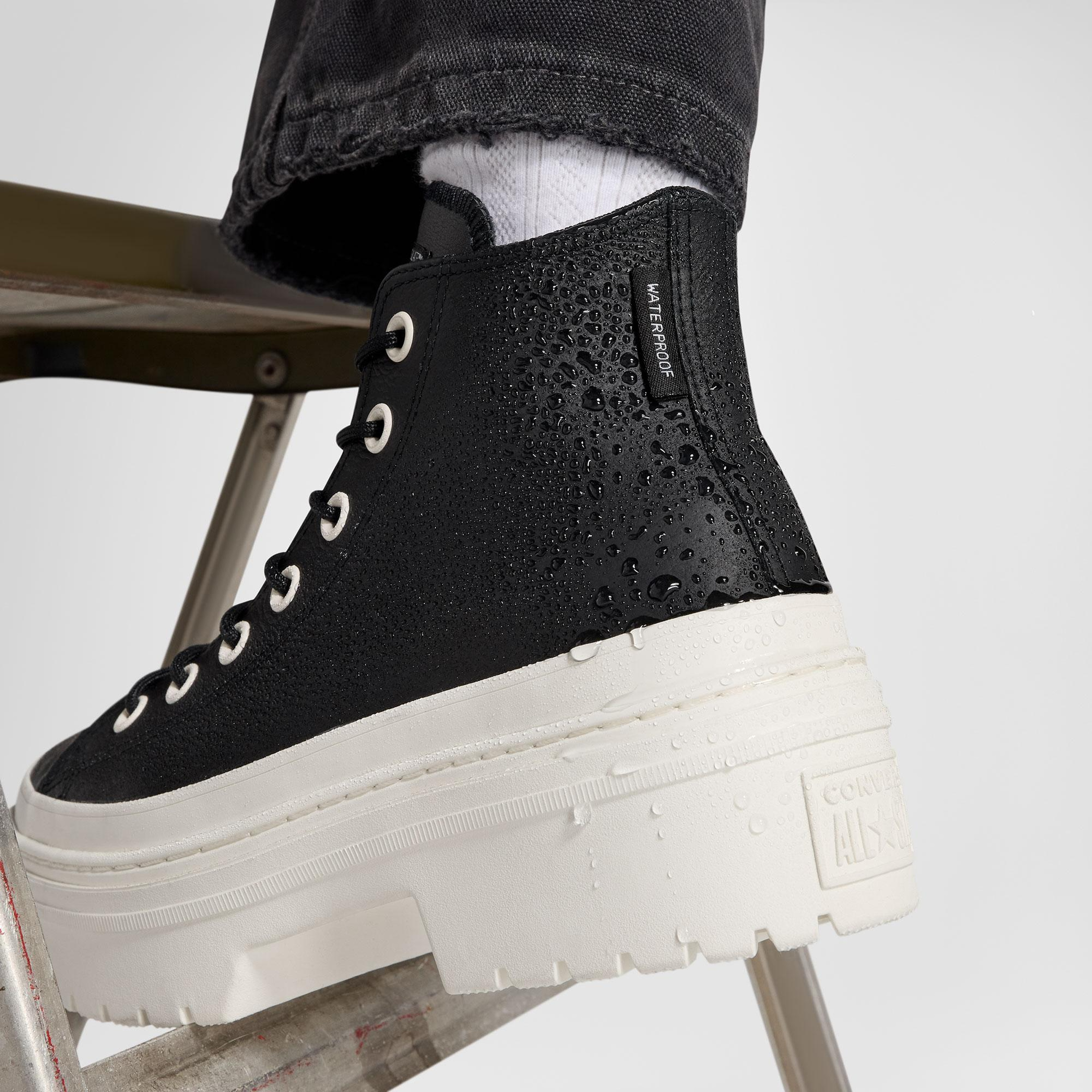Converse Chuck Taylor All Star Lugged Heel Kadın Siyah Deri Platform Bot