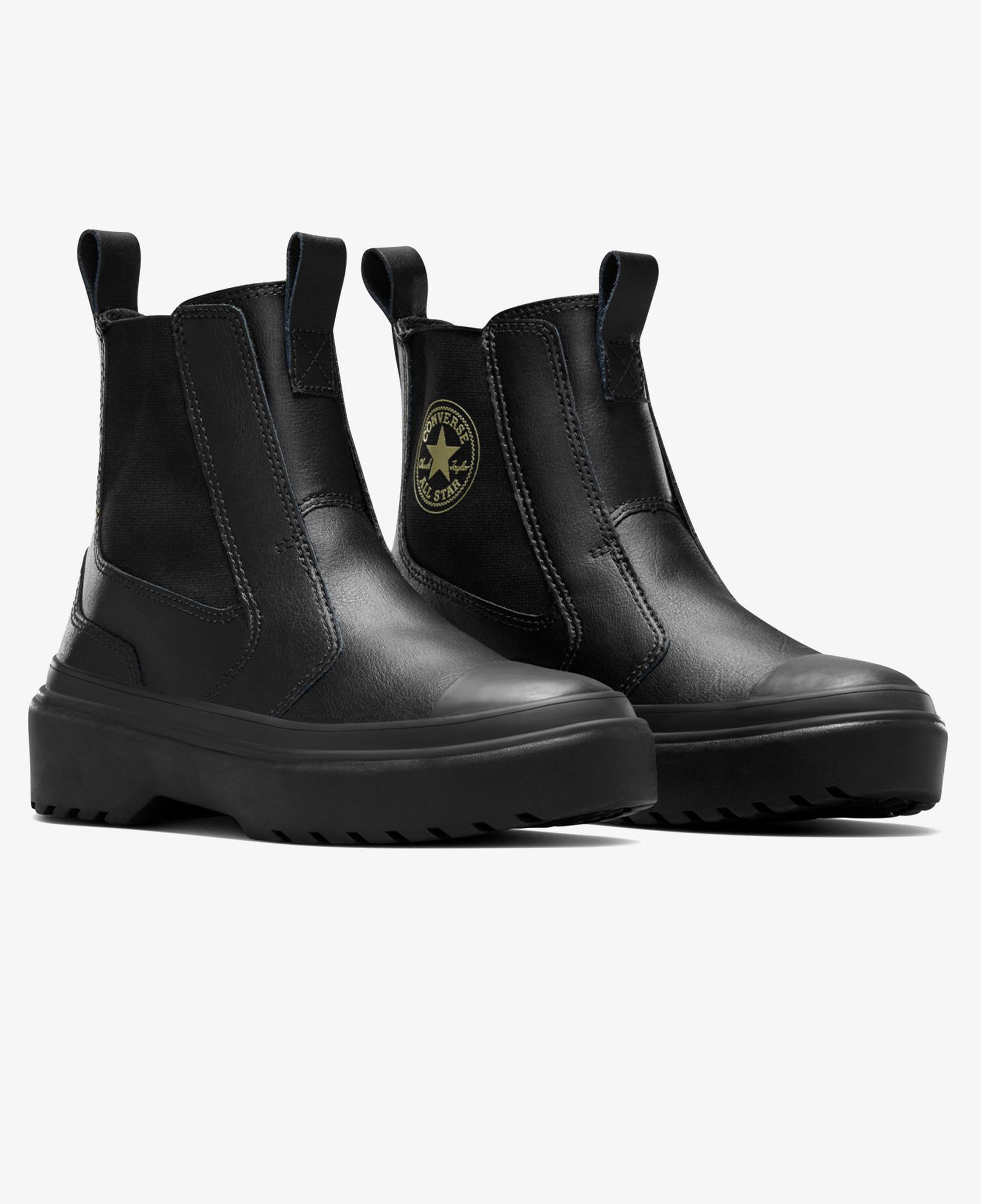 Converse Chuck Taylor All Star Chelsea Lugged Çocuk Siyah Deri Platform Bot