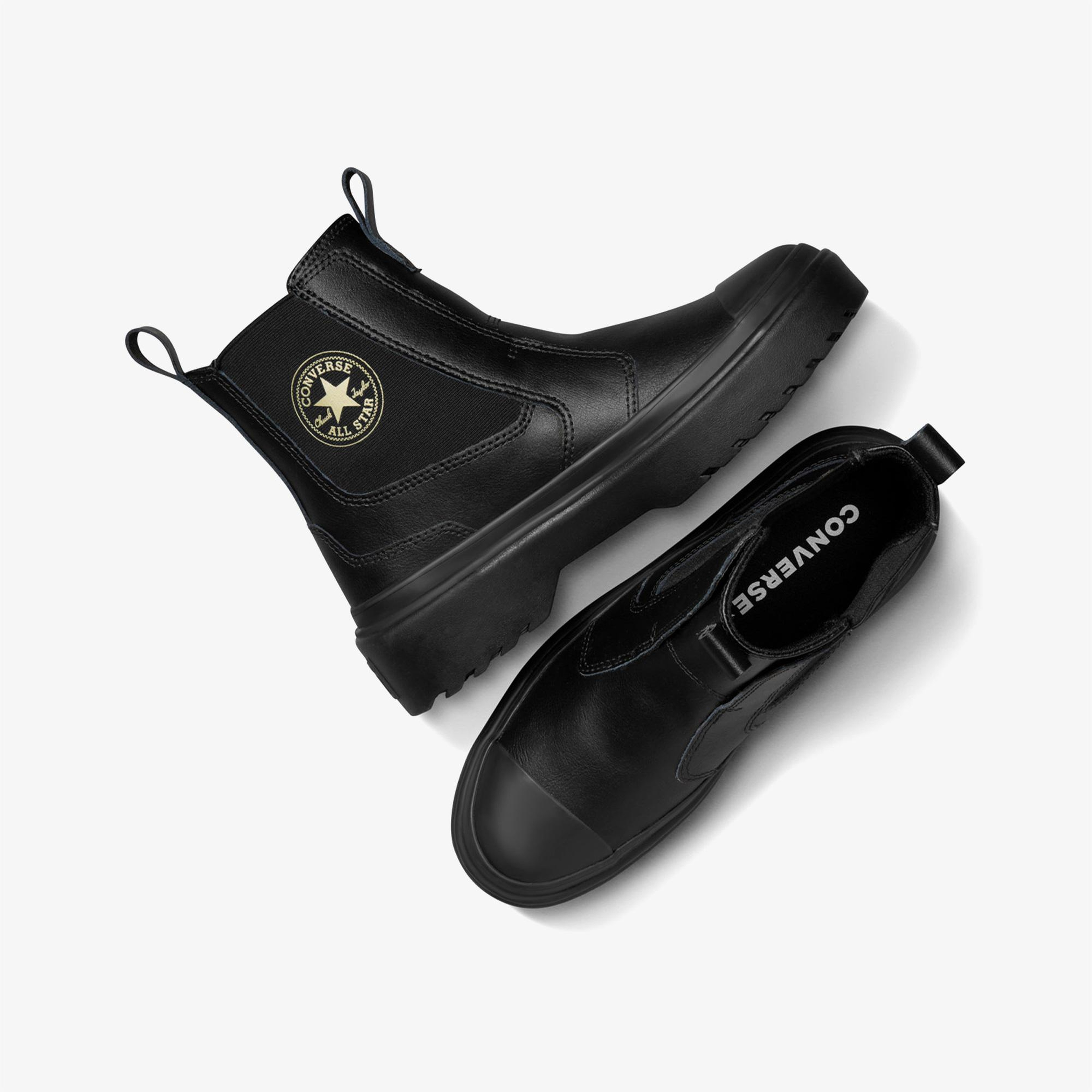 Converse Chuck Taylor All Star Chelsea Lugged Çocuk Siyah Deri Platform Bot