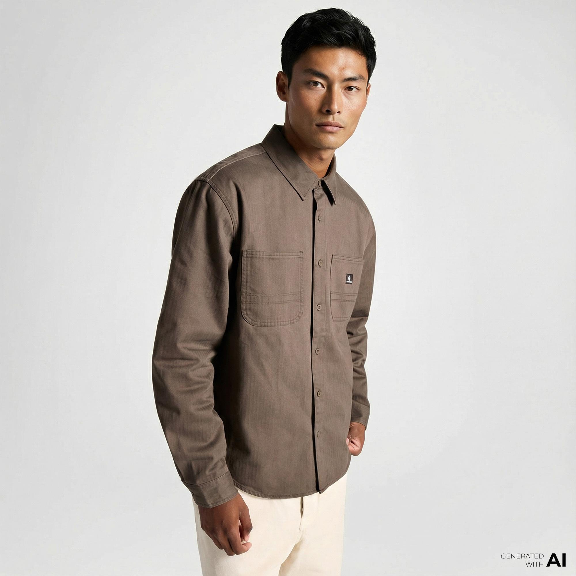 Converse Erkek Cepli Kahverengi Gömlek