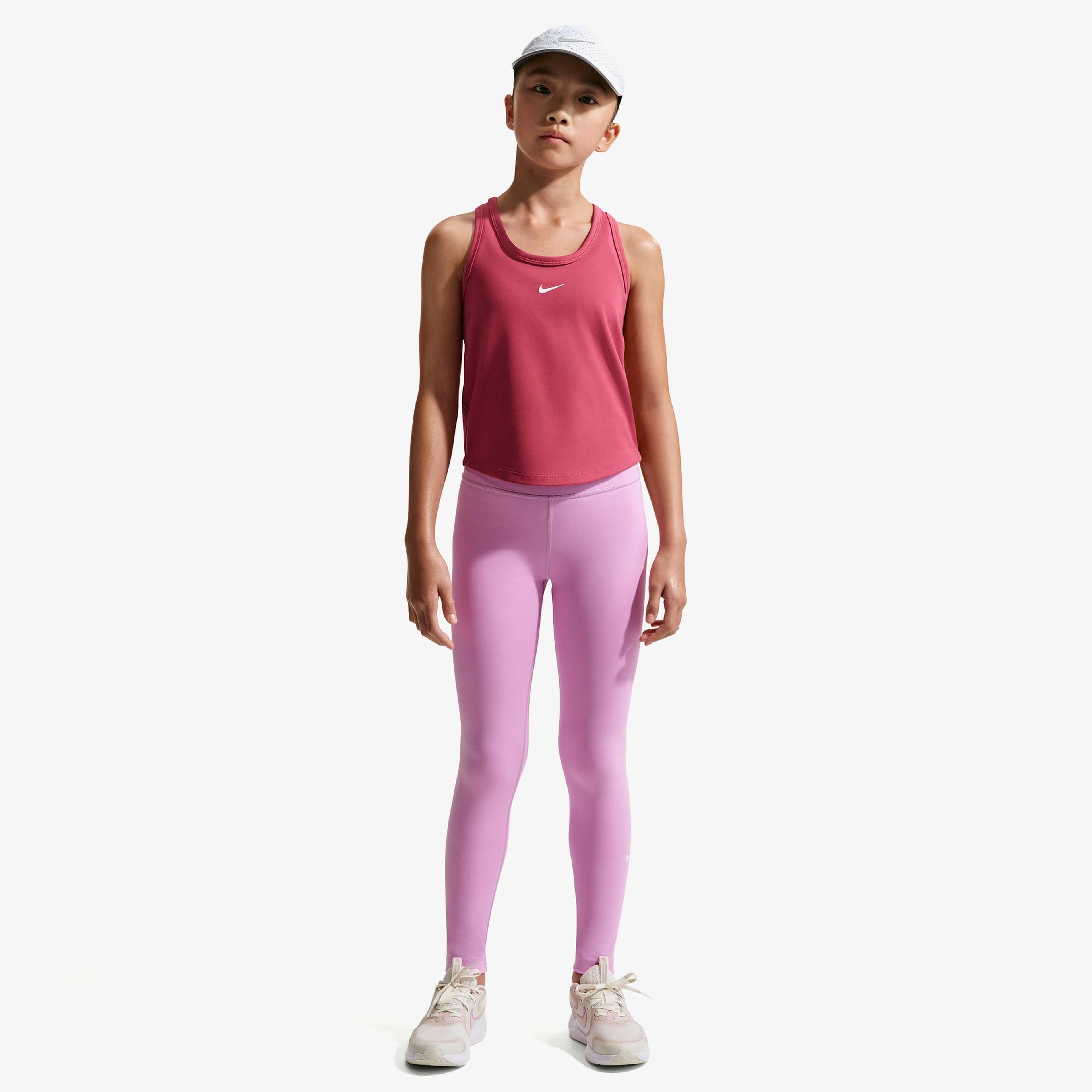 Nike Dri-Fit One Yüksel Belli Çocuk Pembe Tayt