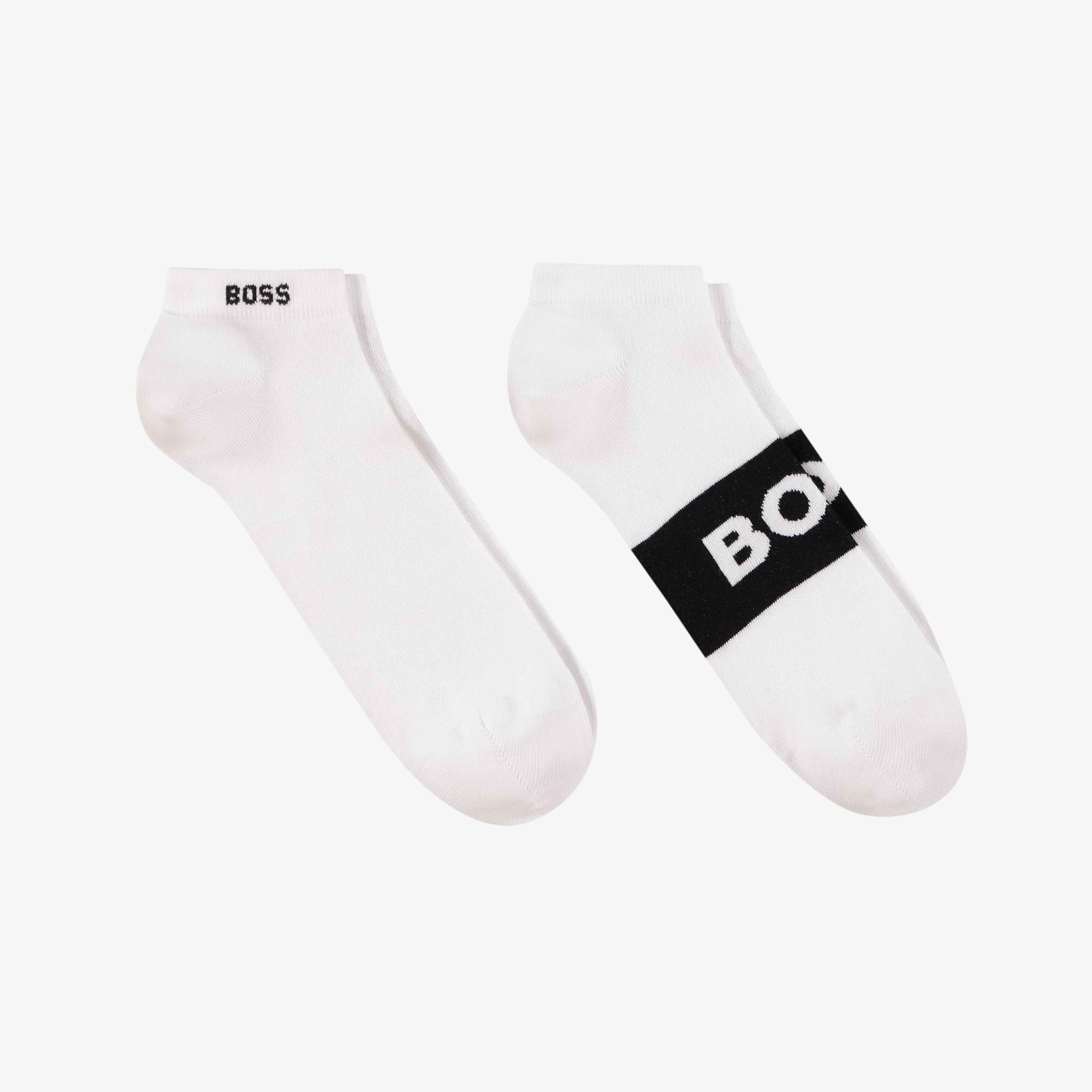 Boss Logo Erkek Beyaz Çorap