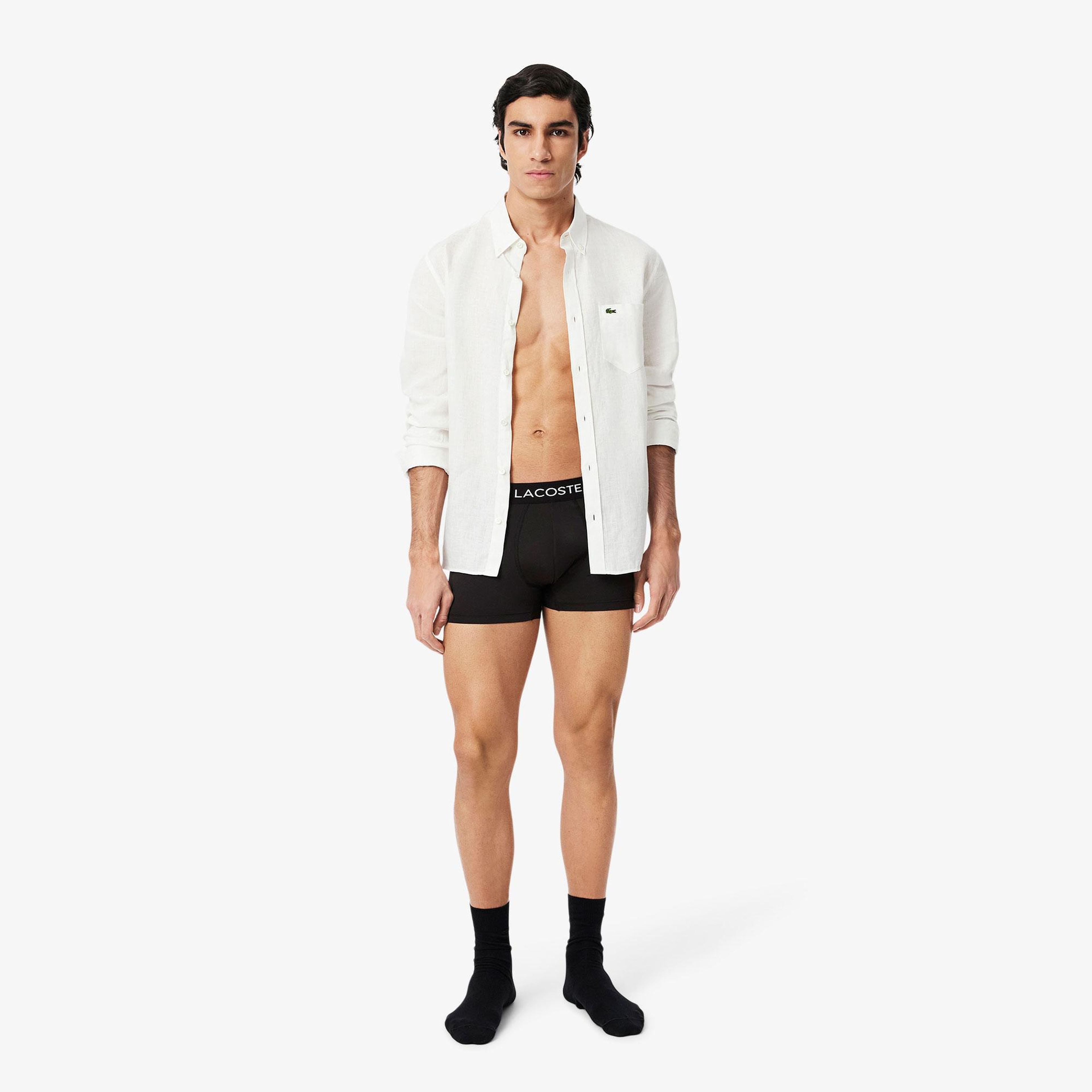 Lacoste Erkek 3'lü Siyah Boxer