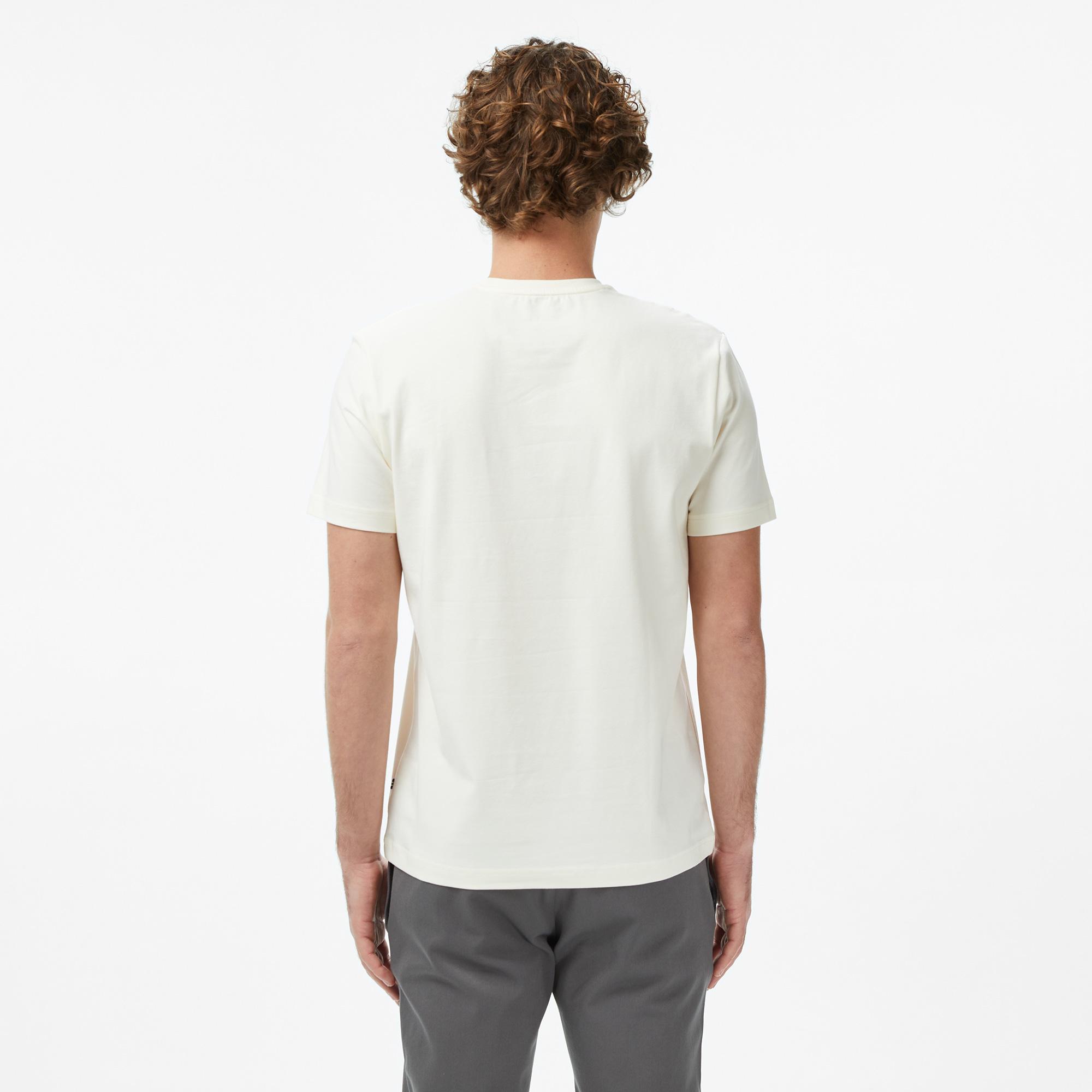 Nautica Erkek Krem Rengi Regular Fit Baskılı T-Shirt