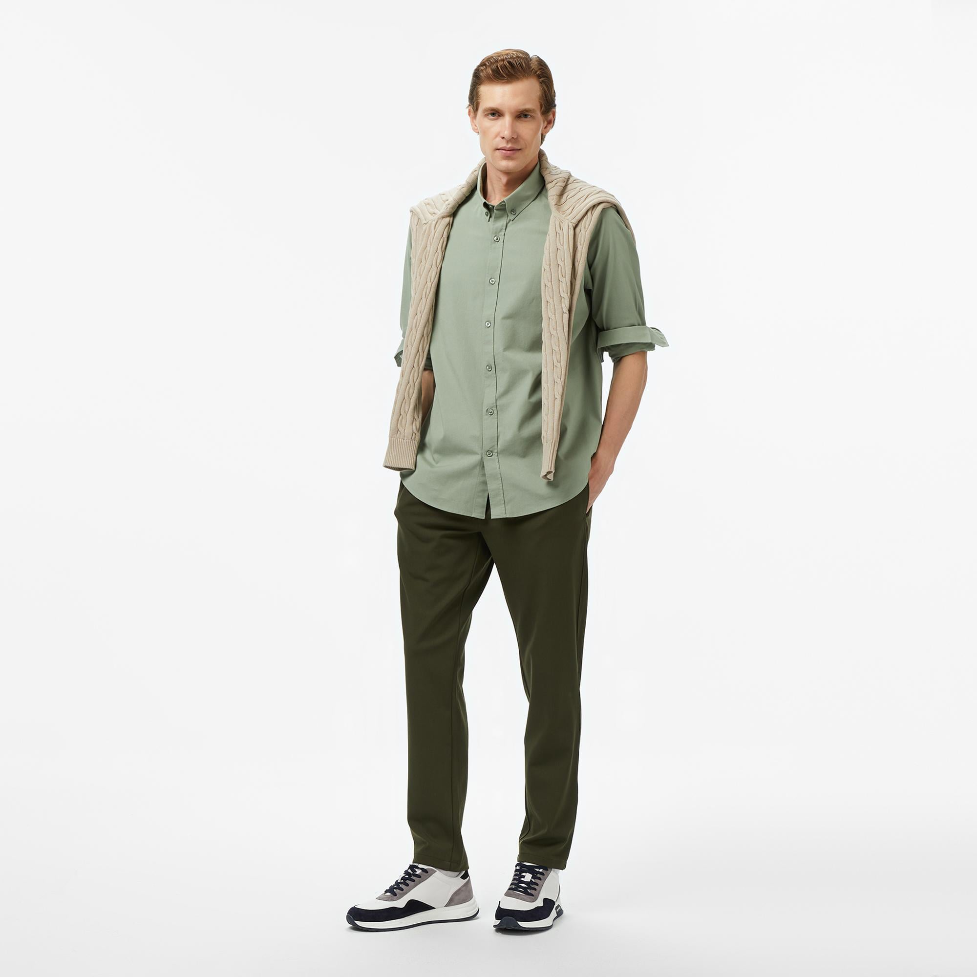 Nautica Erkek Yeşil Classic Fit Gömlek