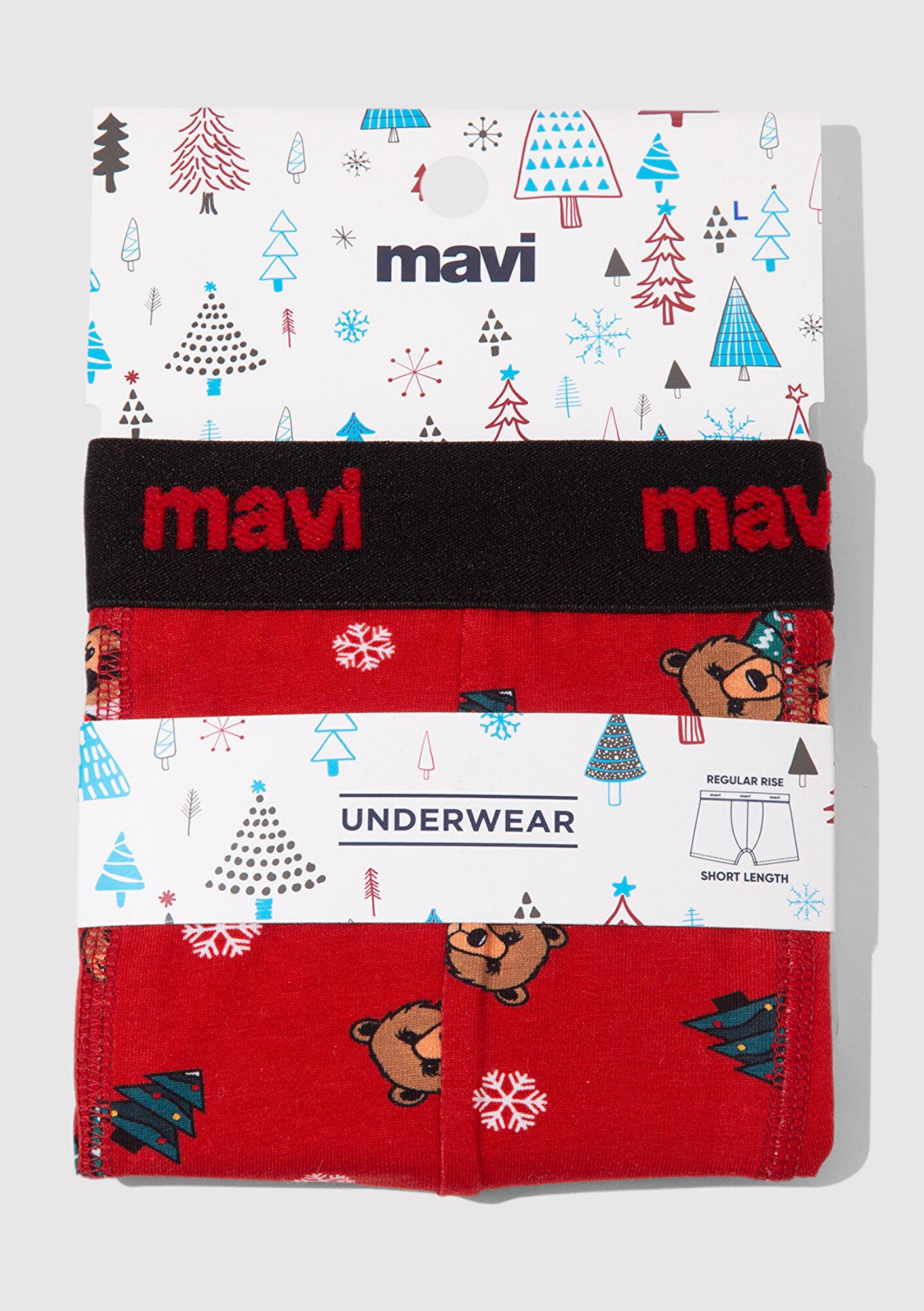 Mavi Yılbaşı Temalı Baskılı Boxer 0912135-32421