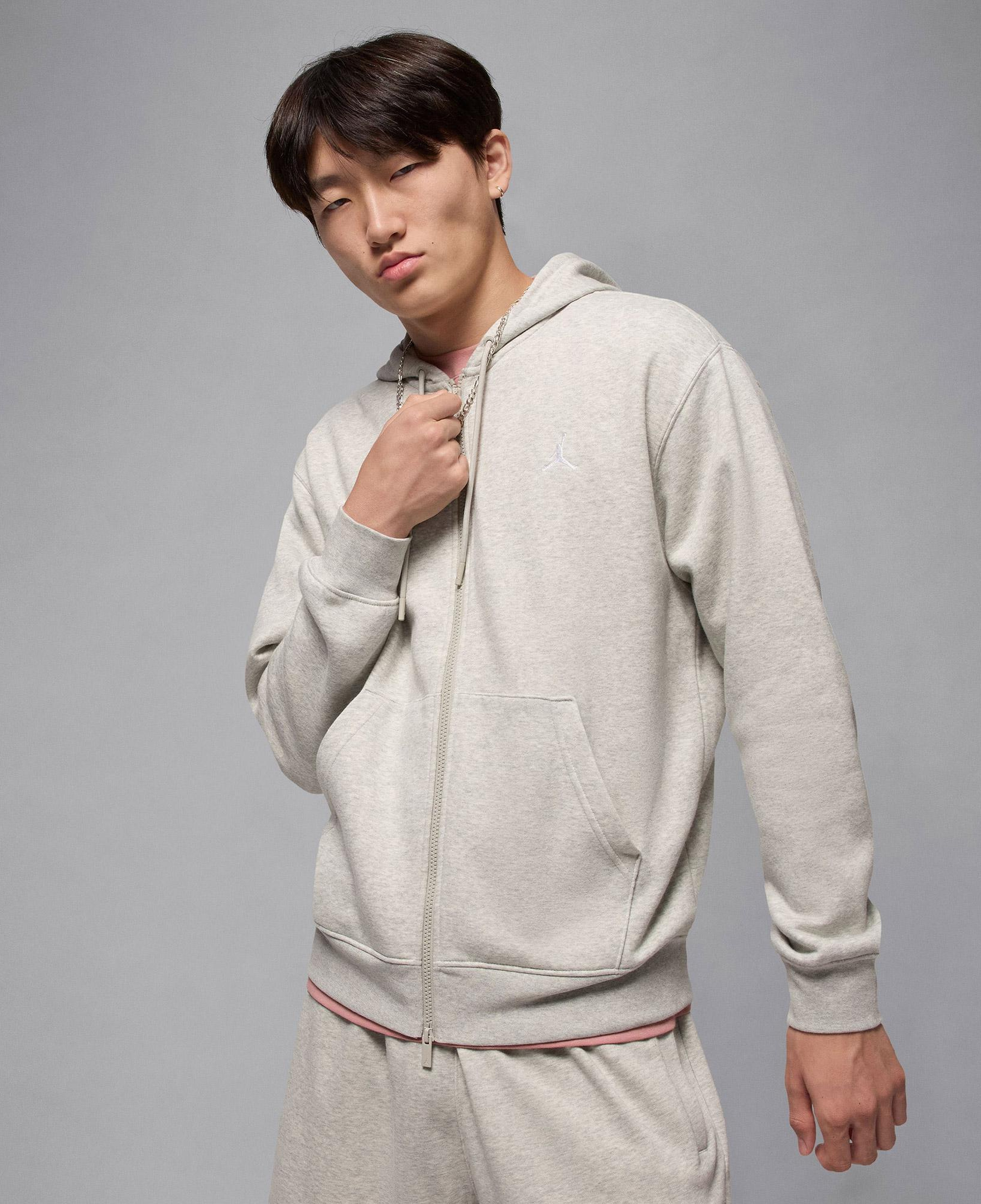 Jordan Brooklyn Fleece Erkek Gri Hoodie