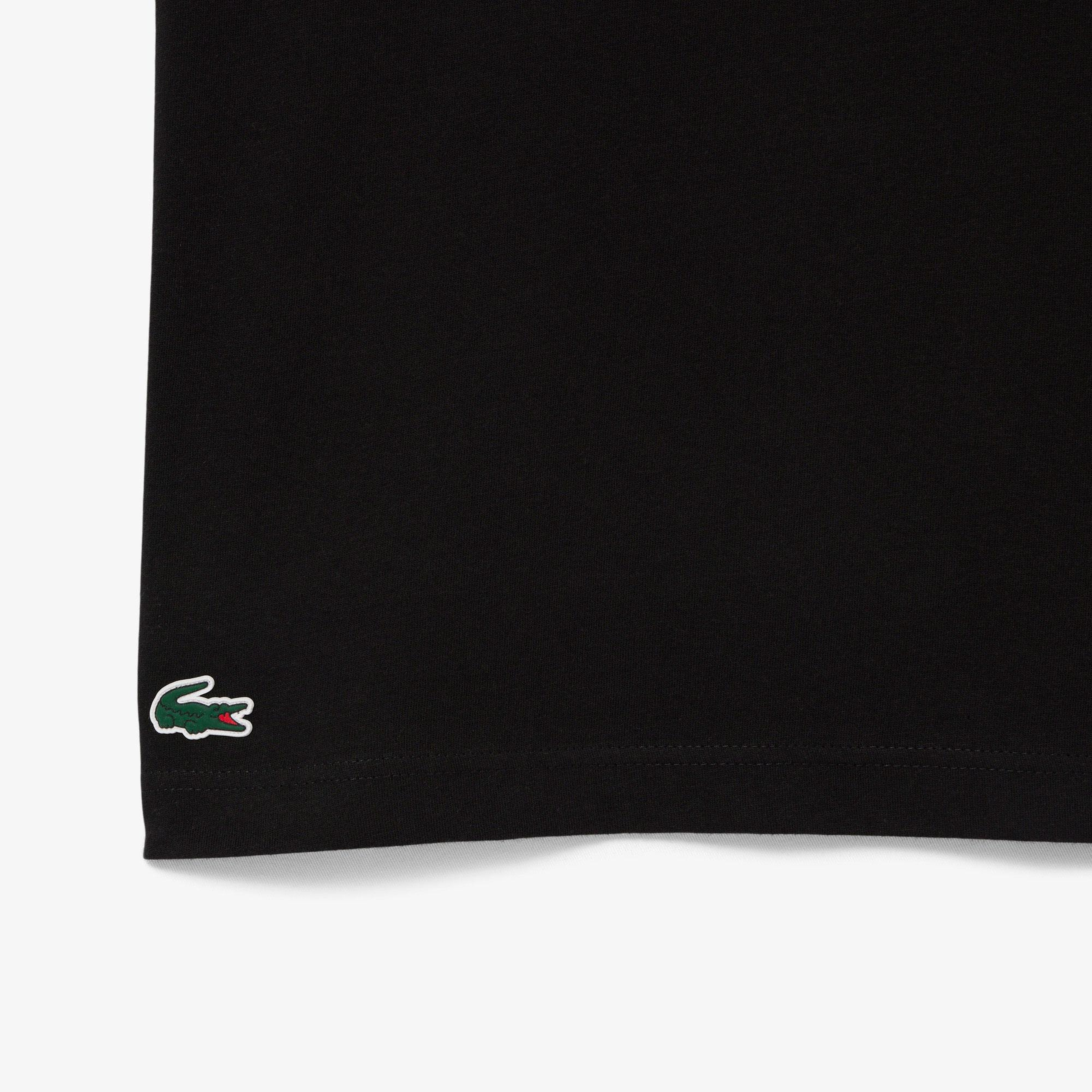 Lacoste Erkek Regular Fit Bisiklet Yaka Baskılı Siyah T-Shirt