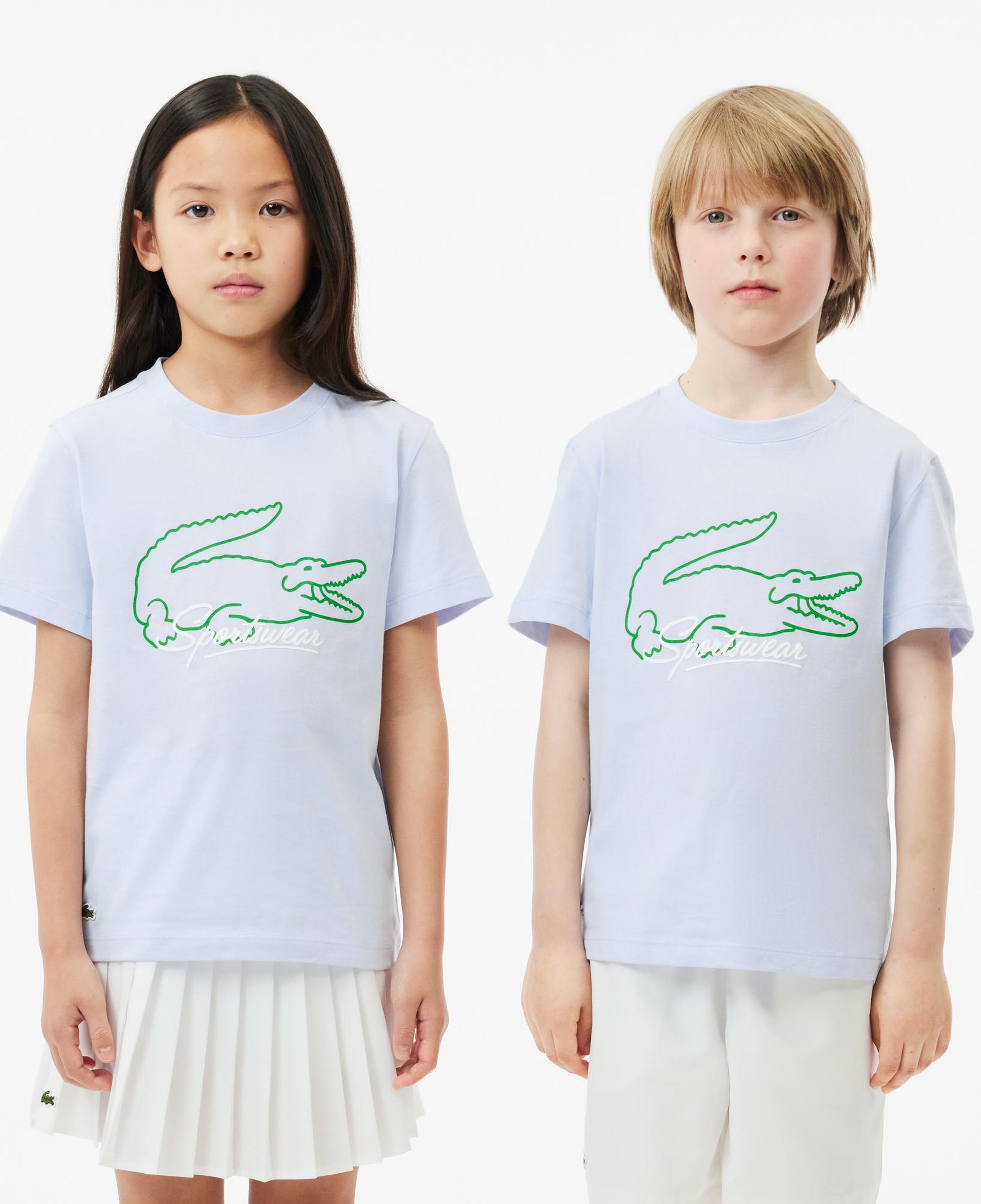 Lacoste Çocuk Bisiklet Yaka Baskılı Mavi T-Shirt