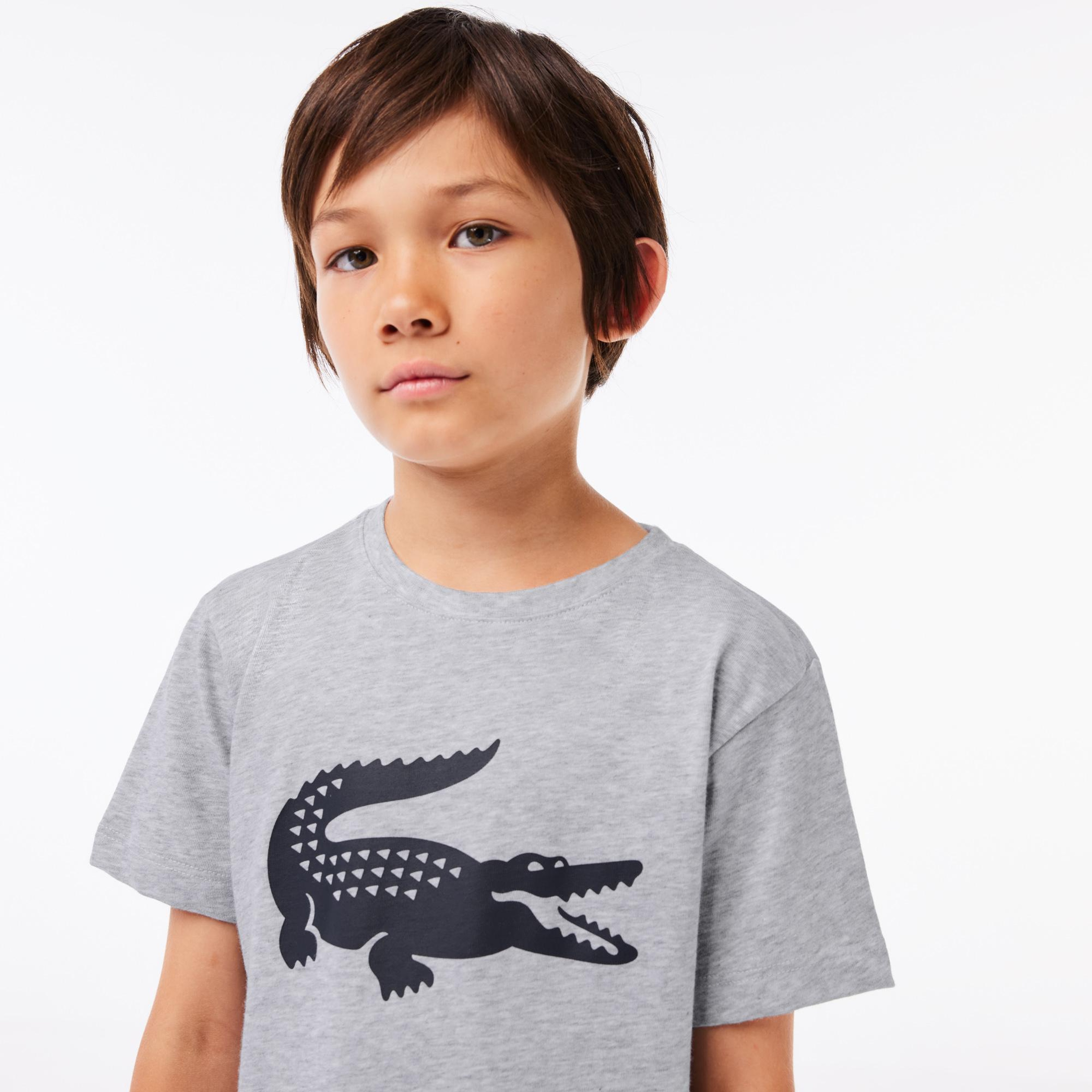 Erkek Çocuk Baskılı Gri T-Shirt