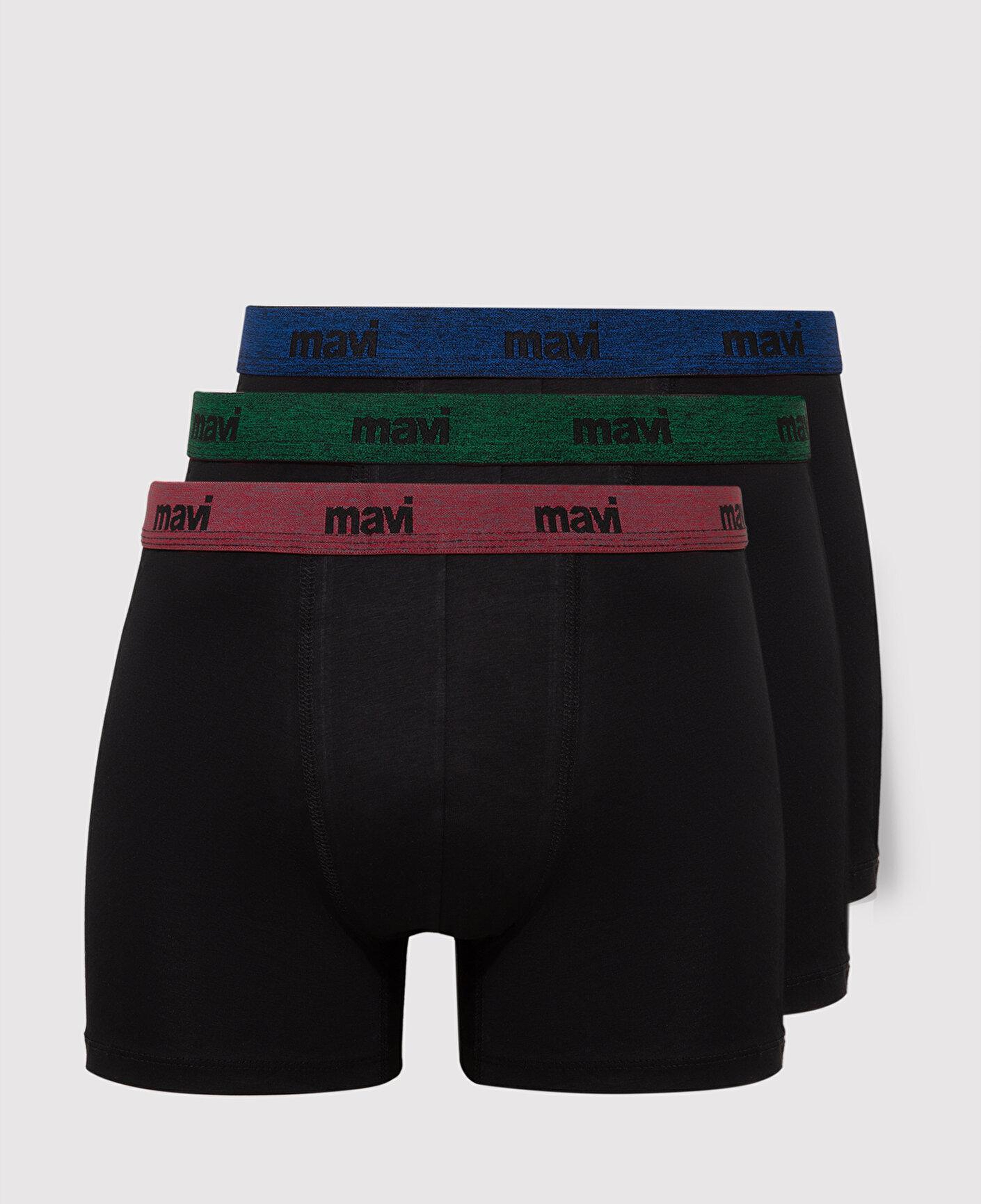 Mavi 3lü Siyah Basic Boxer 0911408-85585