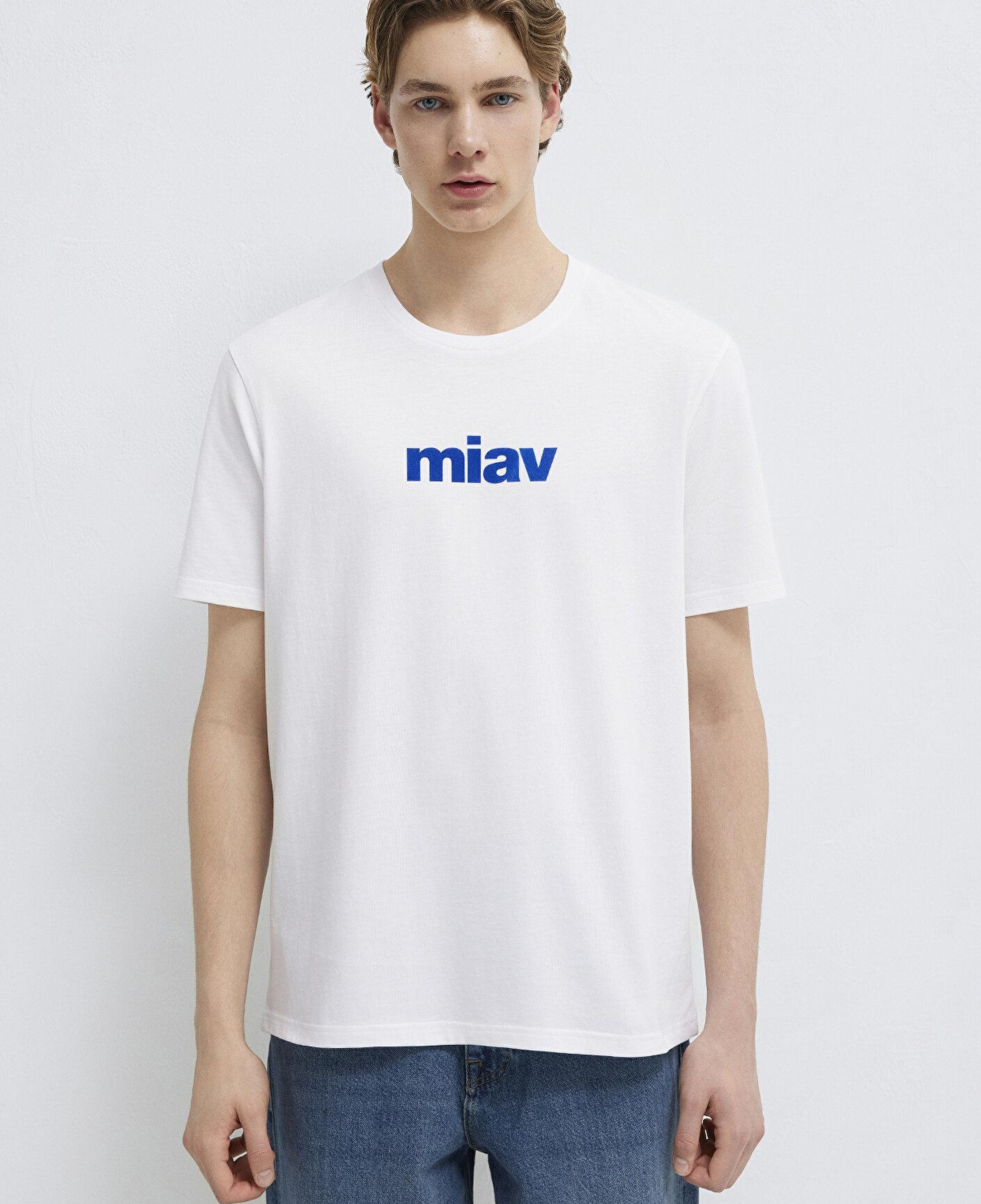 Mavi Miav Baskılı Beyaz Tişört Regular Fit / Normal Kesim 067153-620