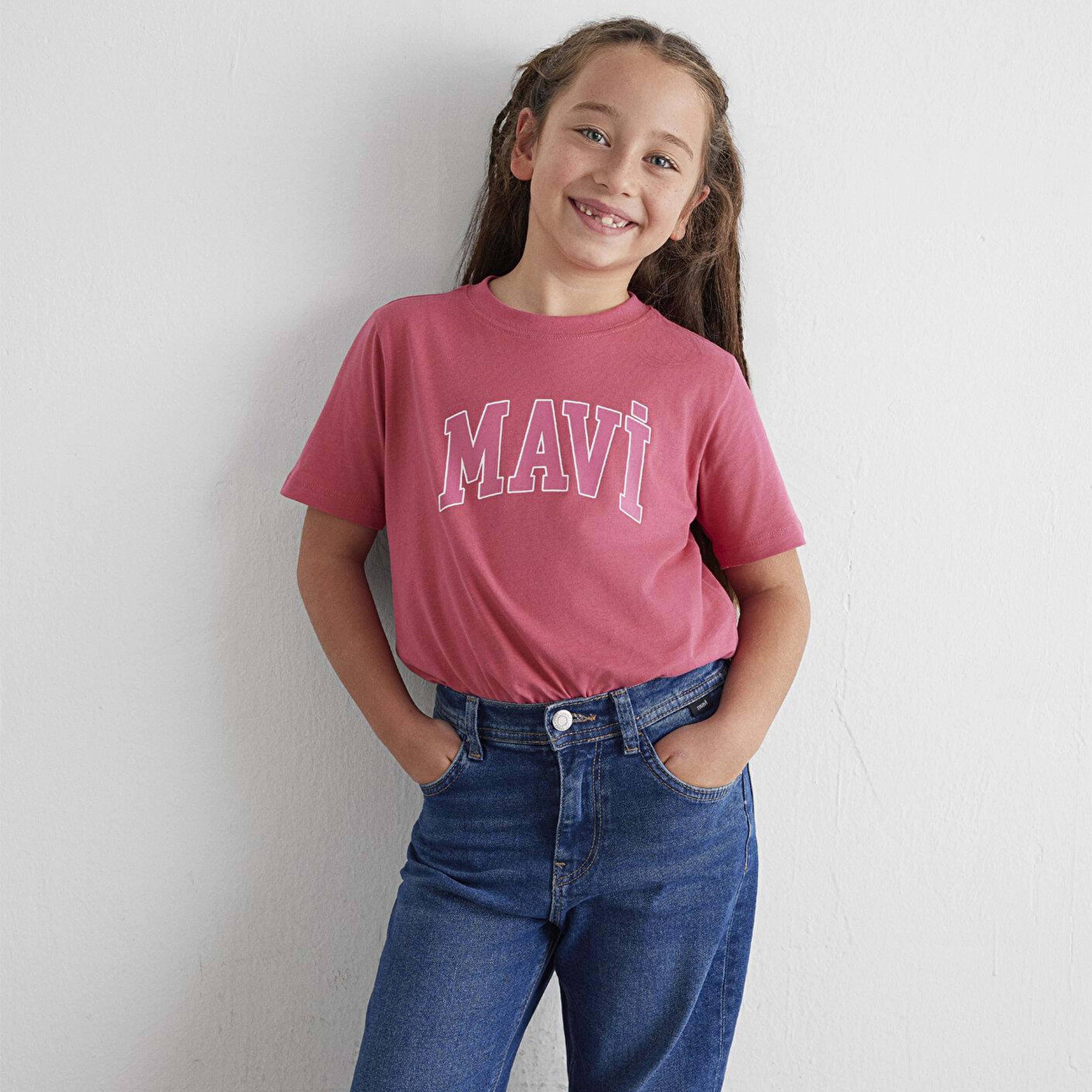 Mavi Mavi Logo Baskılı Pembe Tişört Regular Fit / Normal Kesim 7610109-71088