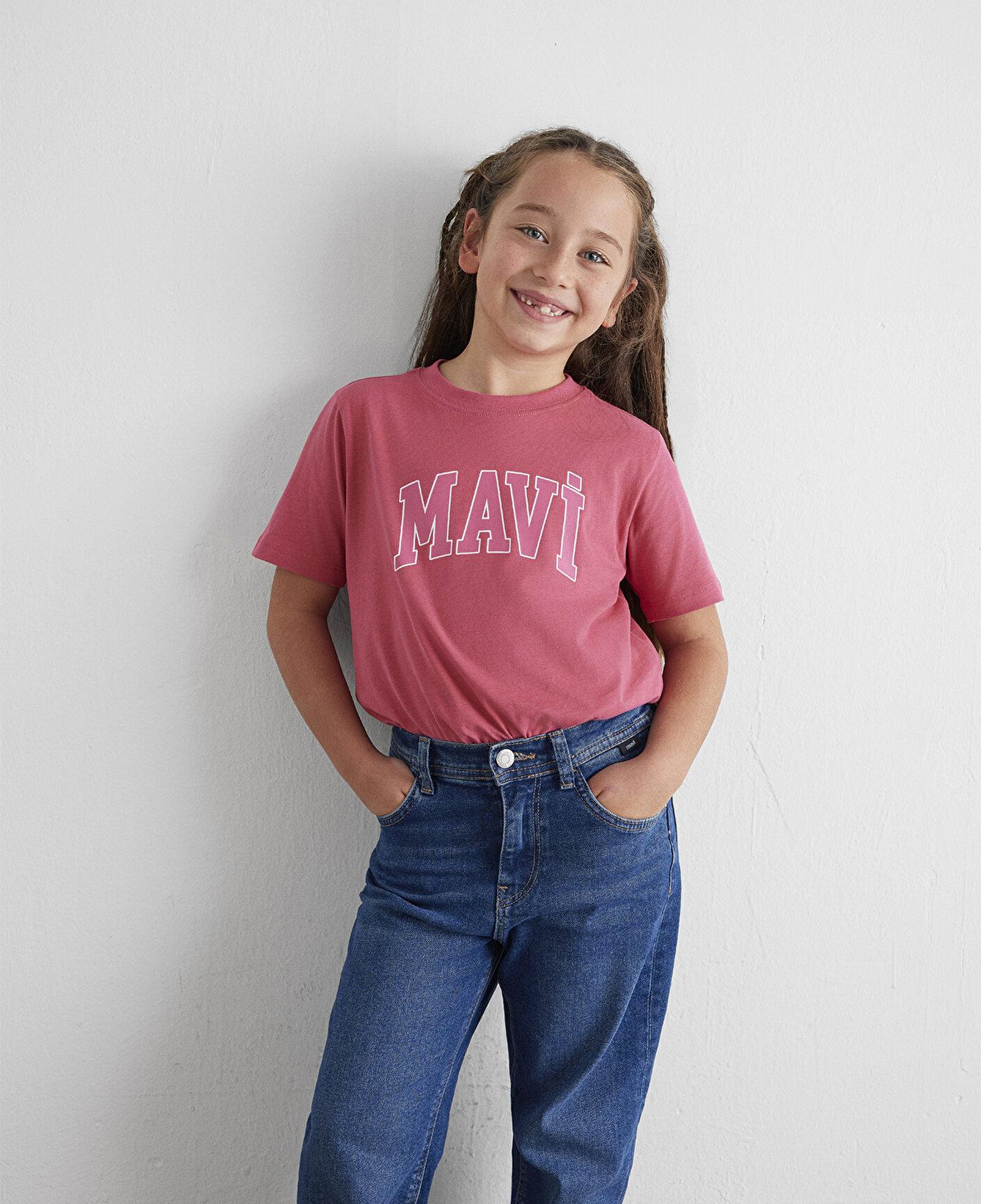 Mavi Mavi Logo Baskılı Pembe Tişört Regular Fit / Normal Kesim 7610109-71088