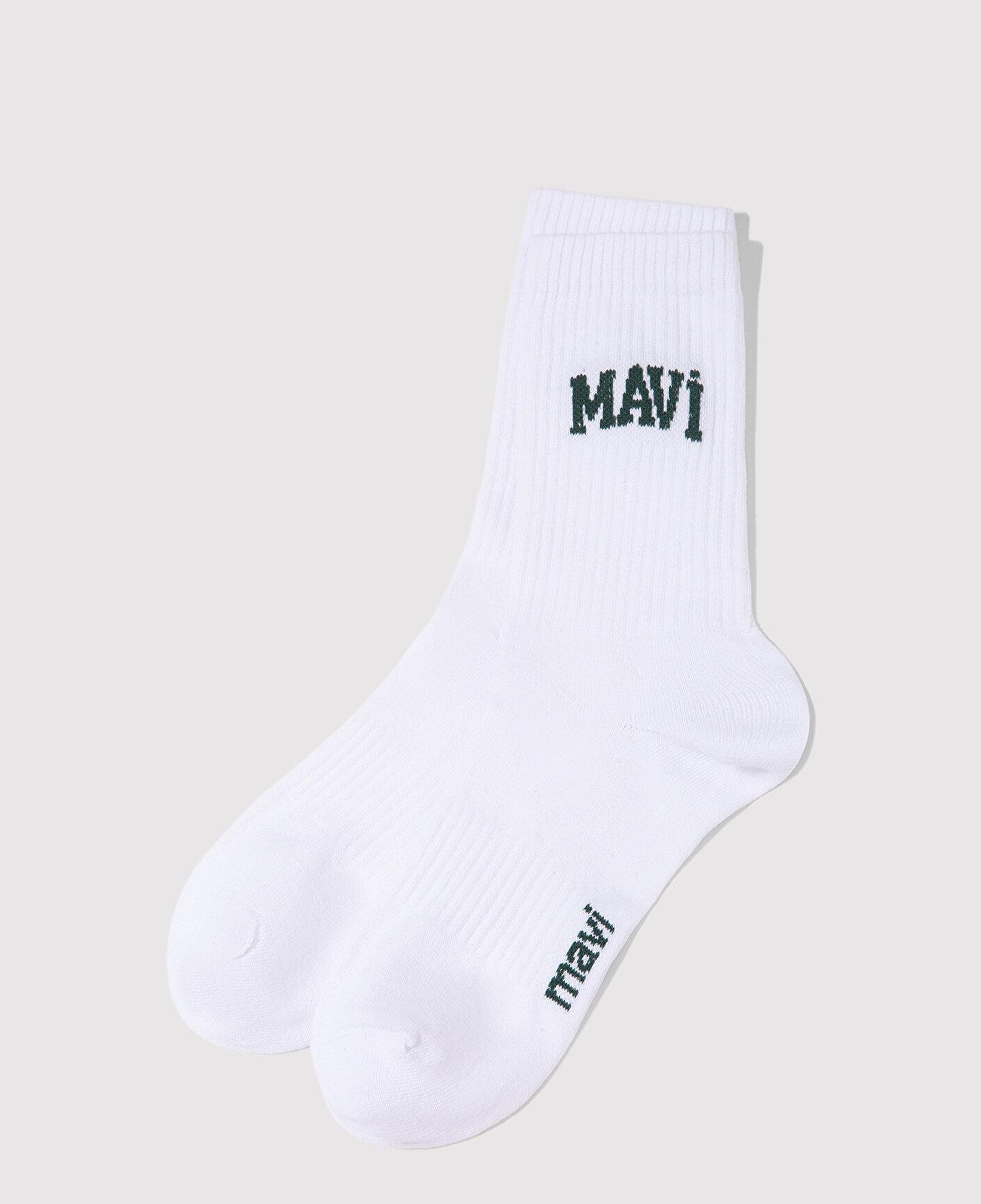 Mavi Mavi Logo Baskılı Beyaz Soket Çorap 0911160-620