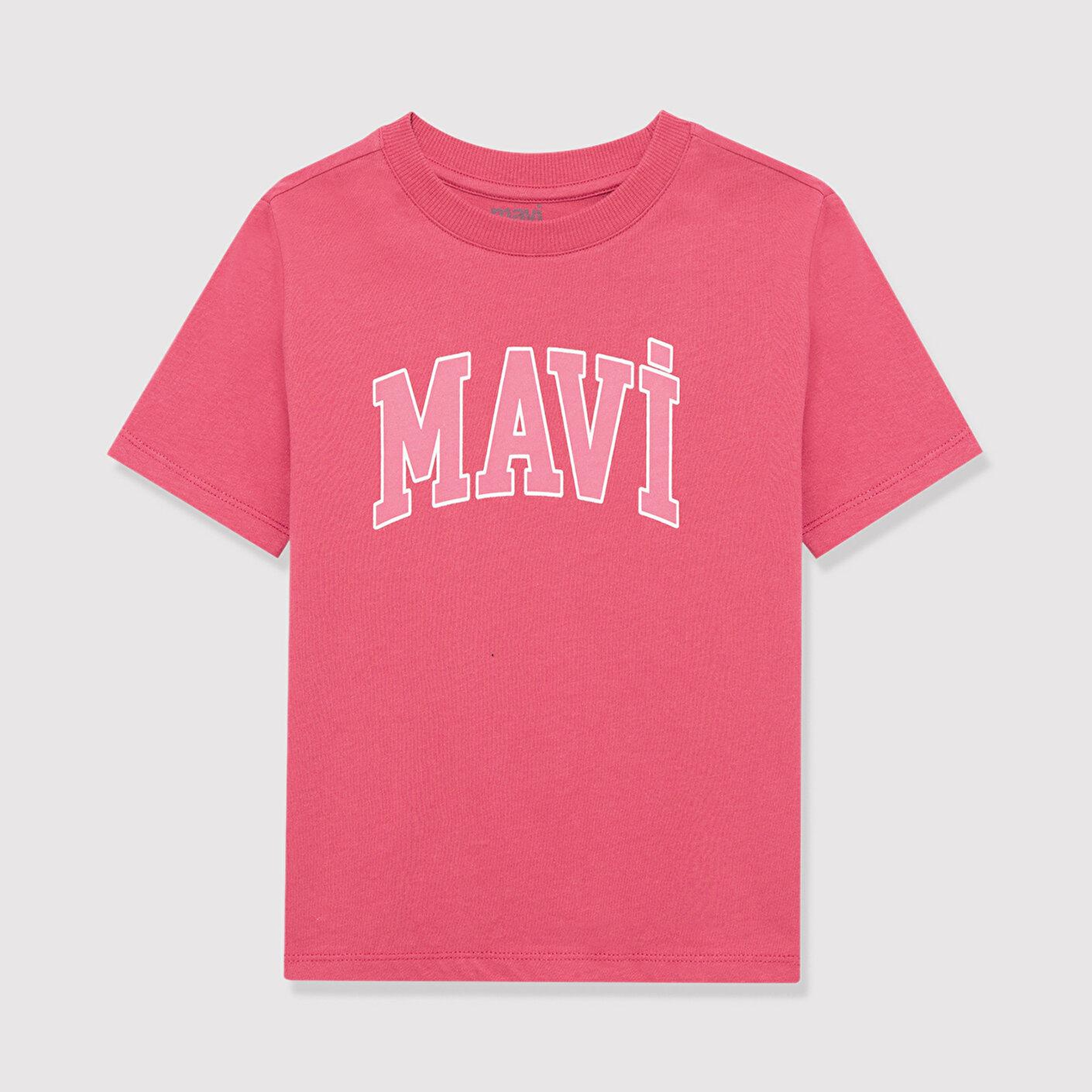 Mavi Mavi Logo Baskılı Pembe Tişört Regular Fit / Normal Kesim 7610109-71088