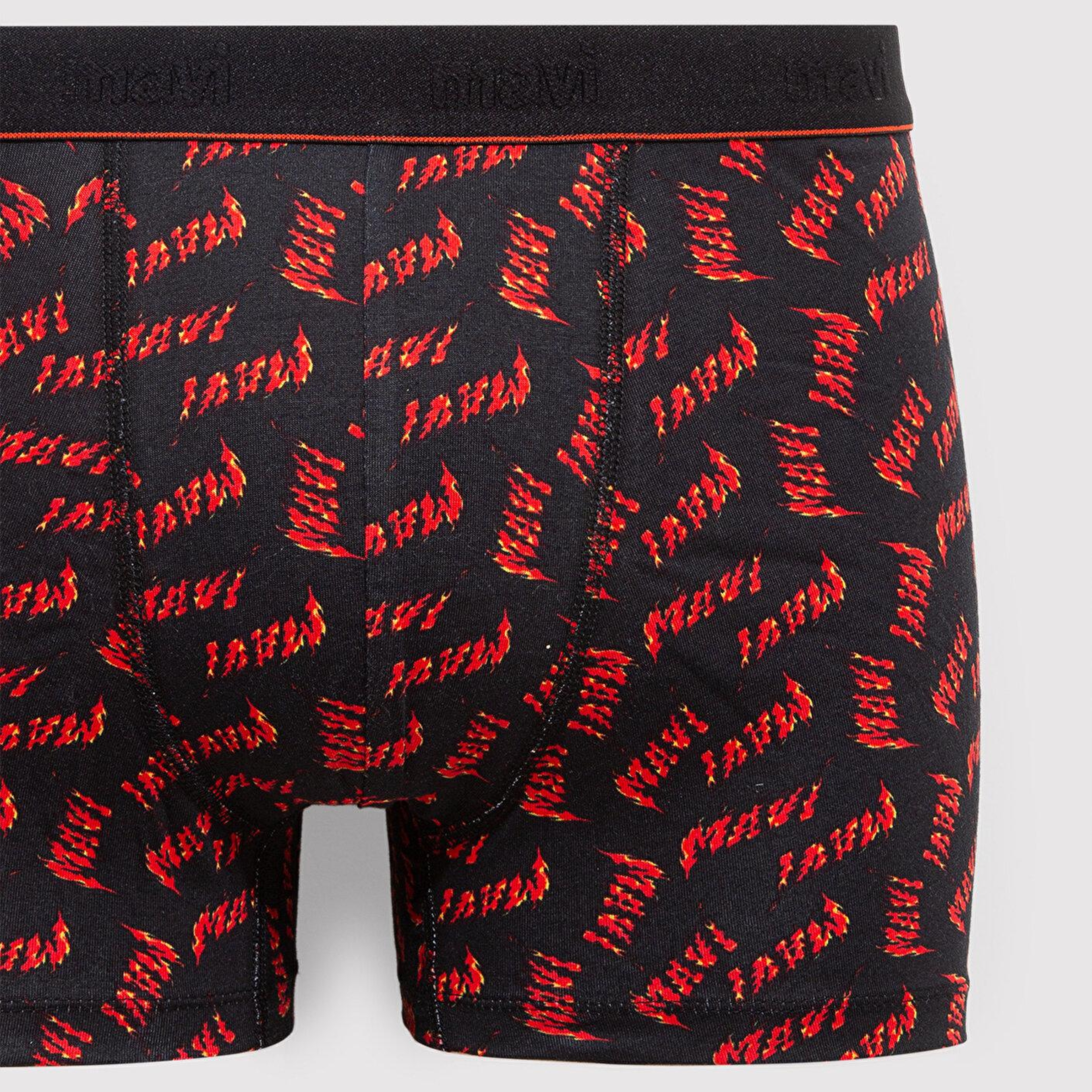 Mavi Baskılı Siyah Boxer 0911306-900