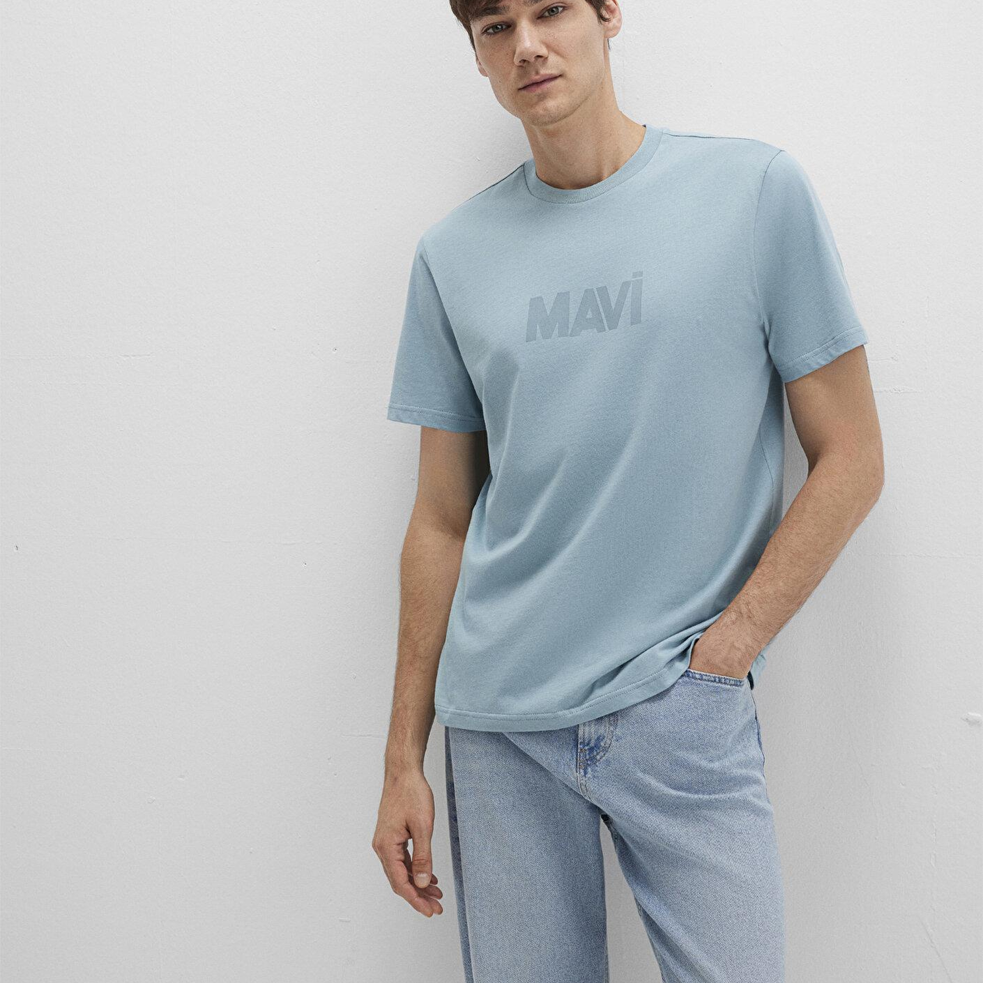 Mavi Mavi Logo Baskılı Yeşil Tişört Regular Fit / Normal Kesim 0612896-70838