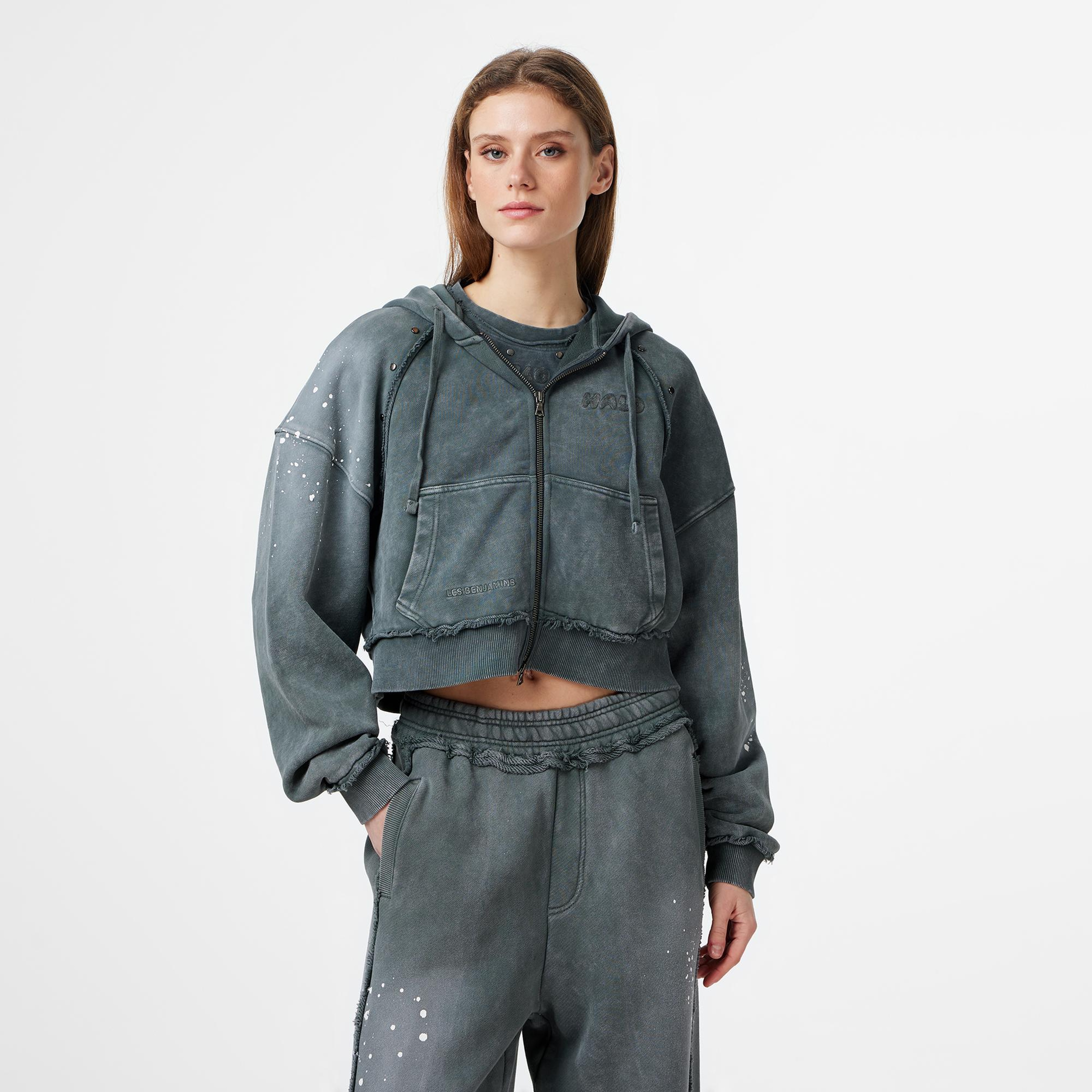 Les Benjamins Regular Fit Kadın Gri Sweatshirt