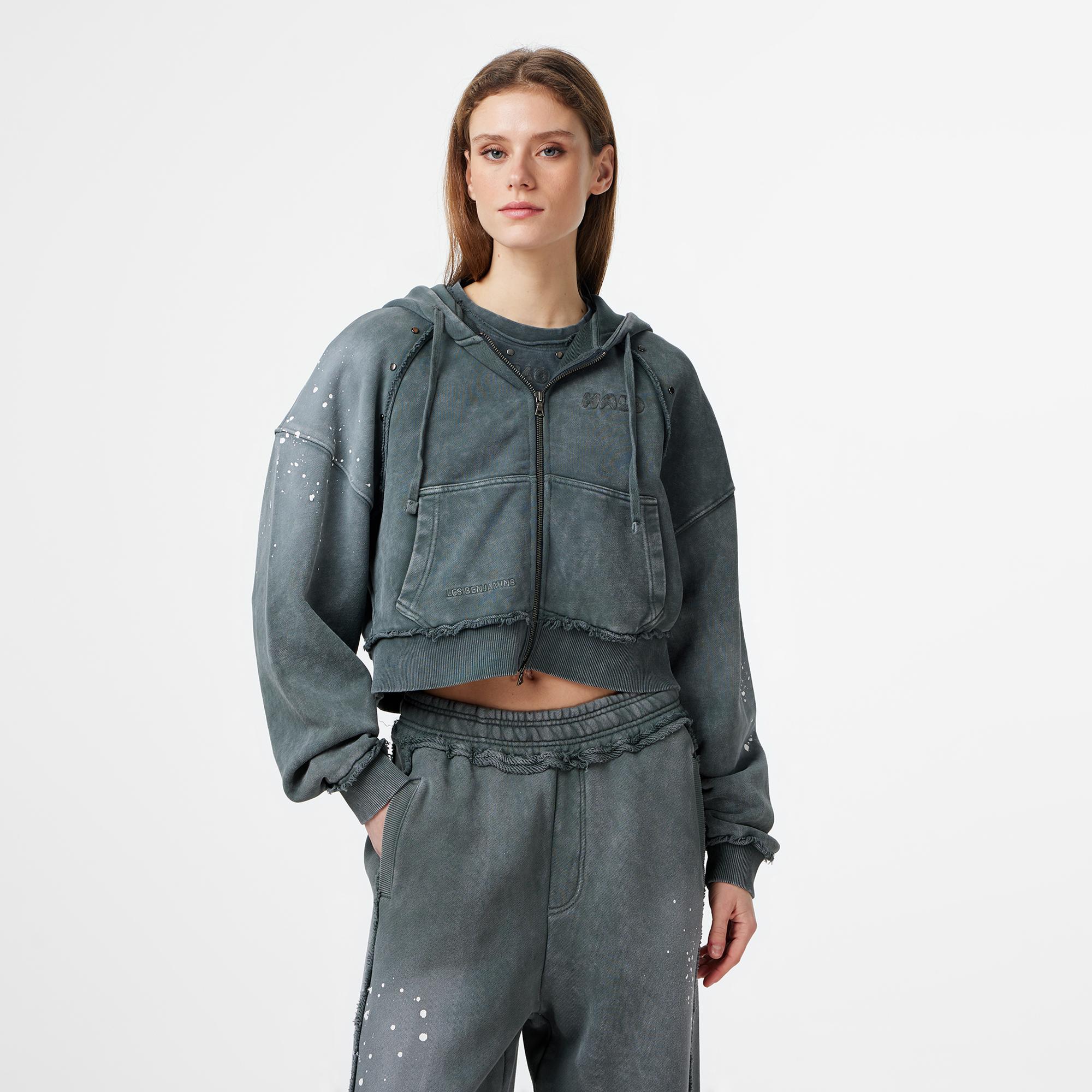 Les Benjamins Regular Fit Kadın Gri Sweatshirt