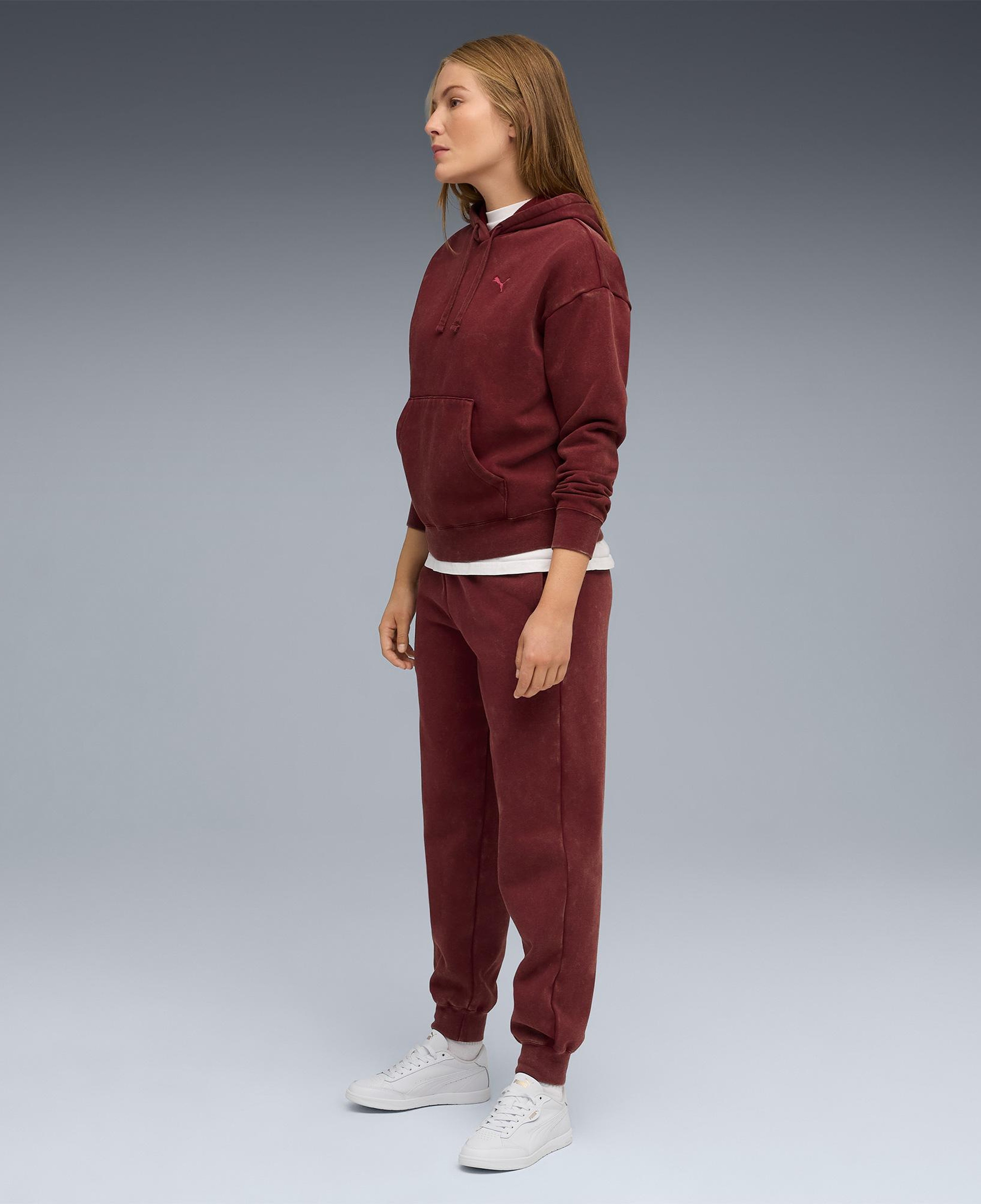 Puma Ess Elevated Wash  Kadın Kırmızı Sweatshirt