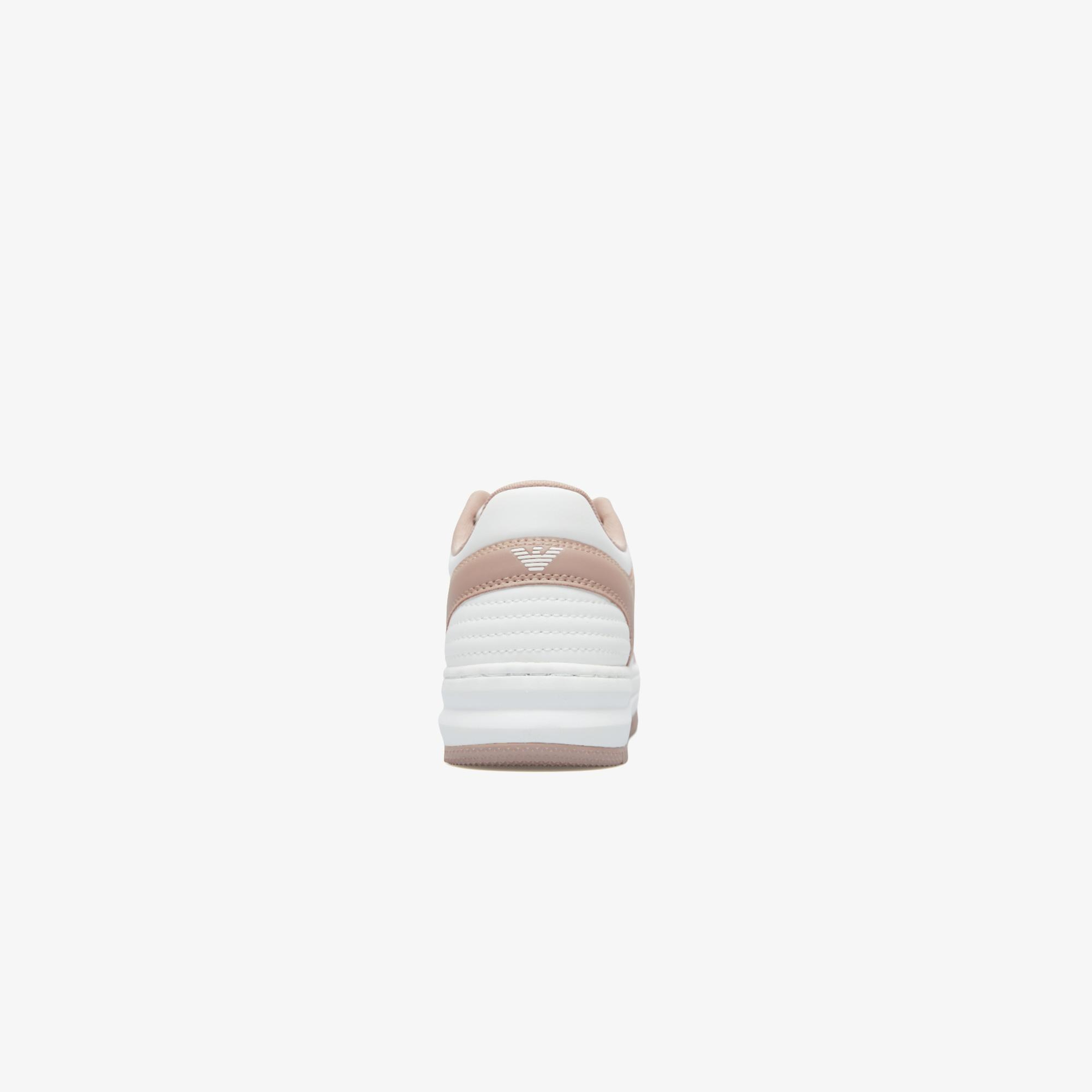 Emporio Armani Kadın Beyaz/Kahverengi Sneaker