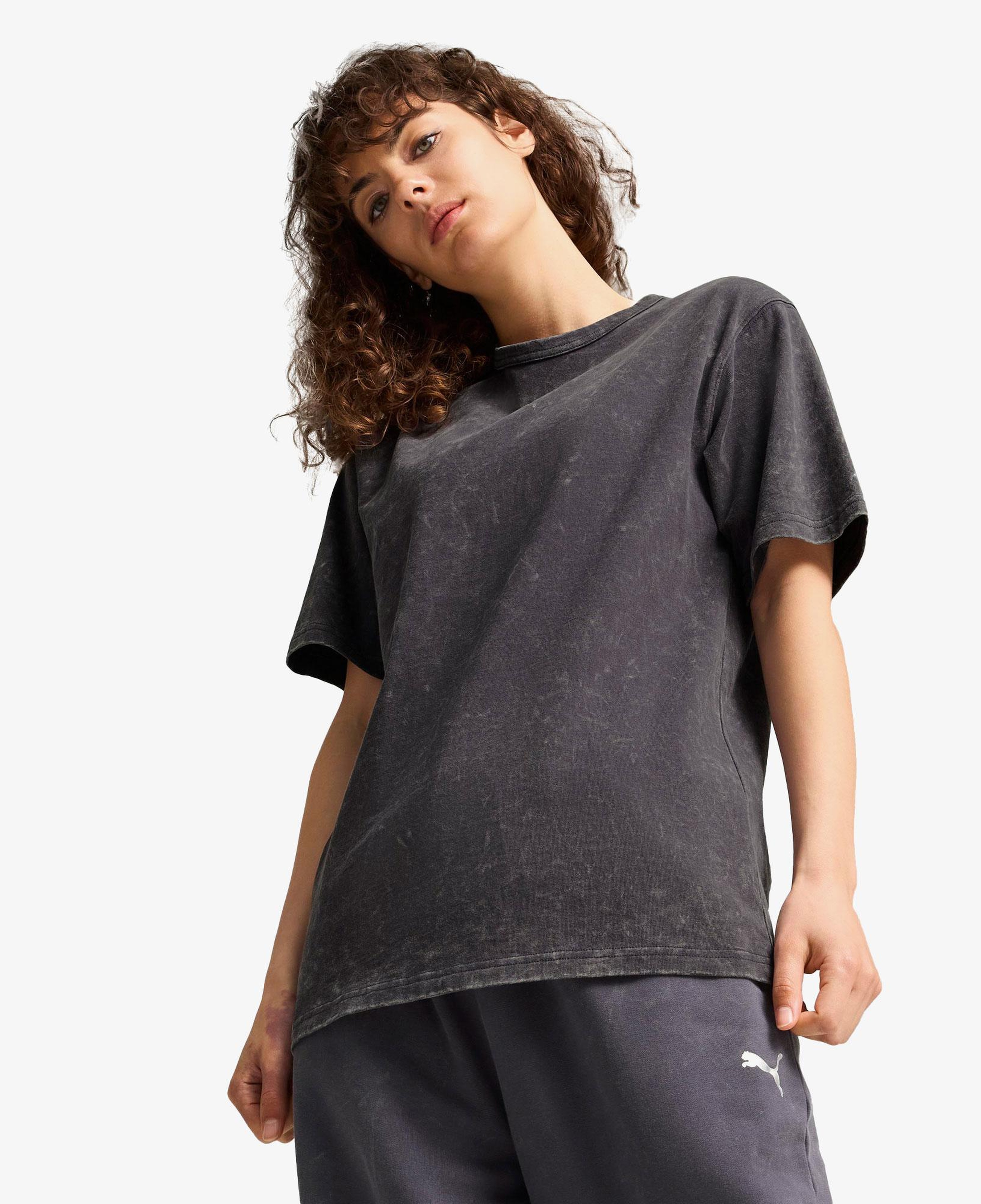 Puma Dare To Relaxed Washed Kadın Gri T-Shirt