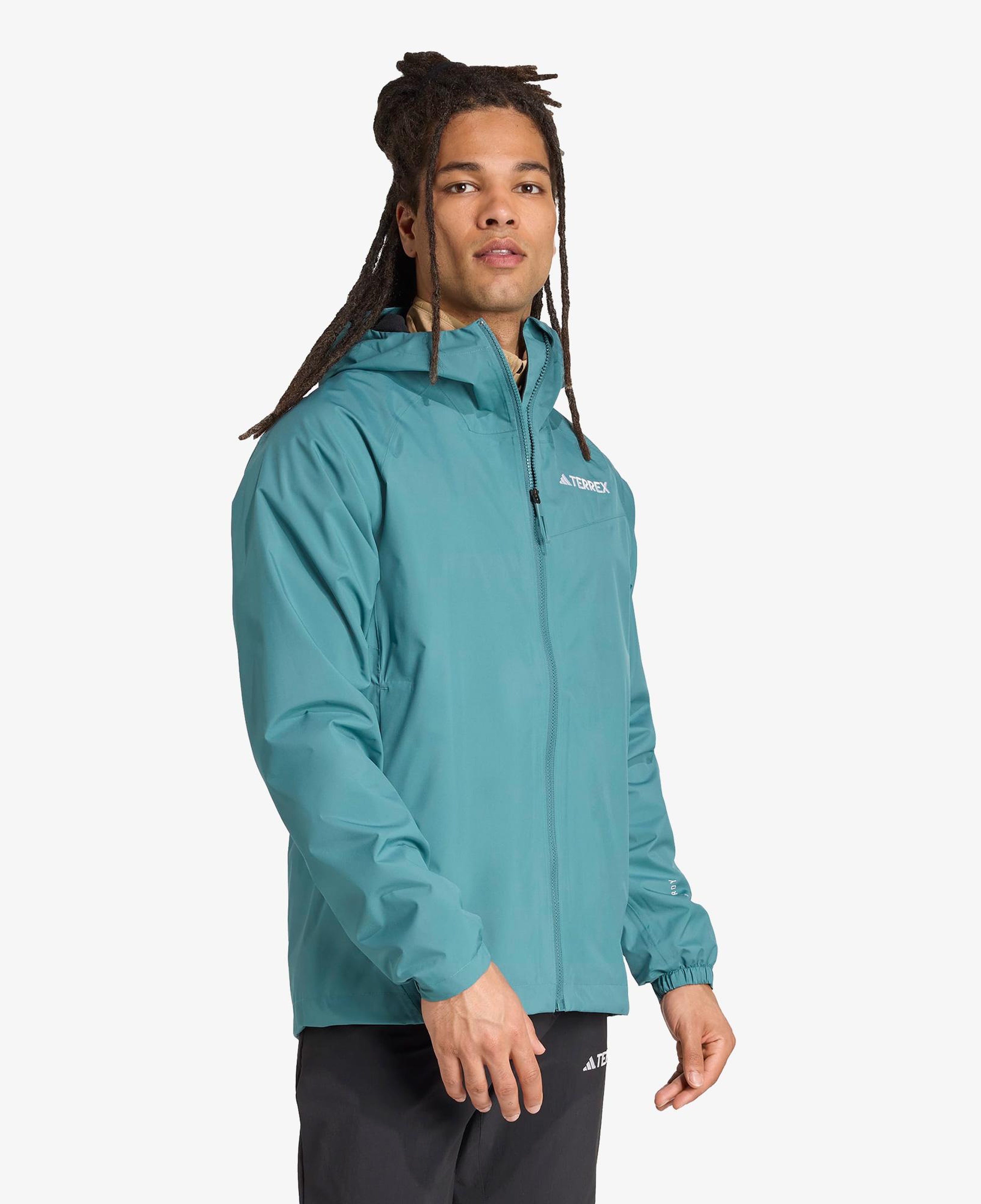 adidas Terrex Multi 2L Rain.Rdy Erkek Yeşil Yürüyüş Yağmurluğu