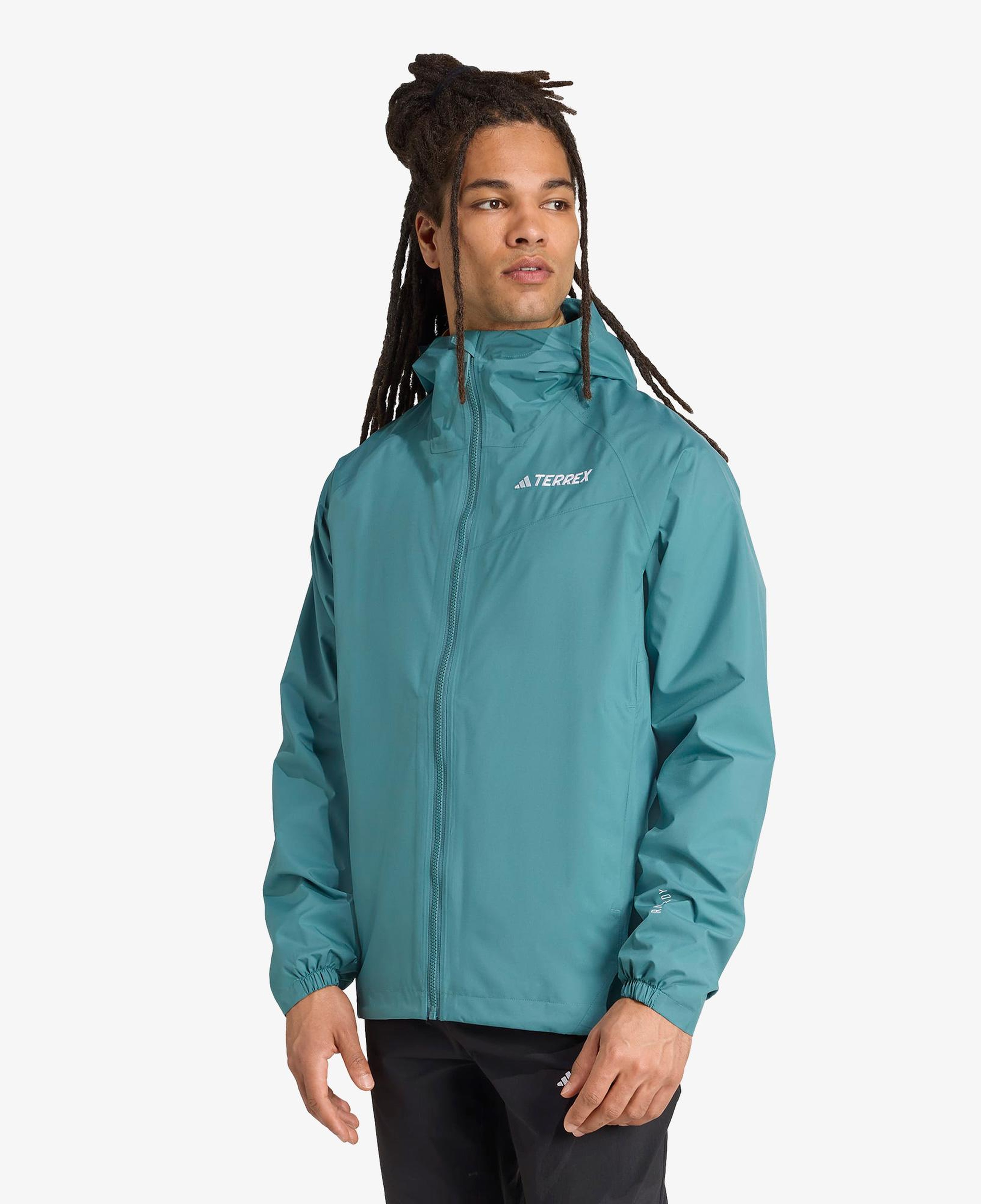 adidas Terrex Multi 2L Rain.Rdy Erkek Yeşil Yürüyüş Yağmurluğu