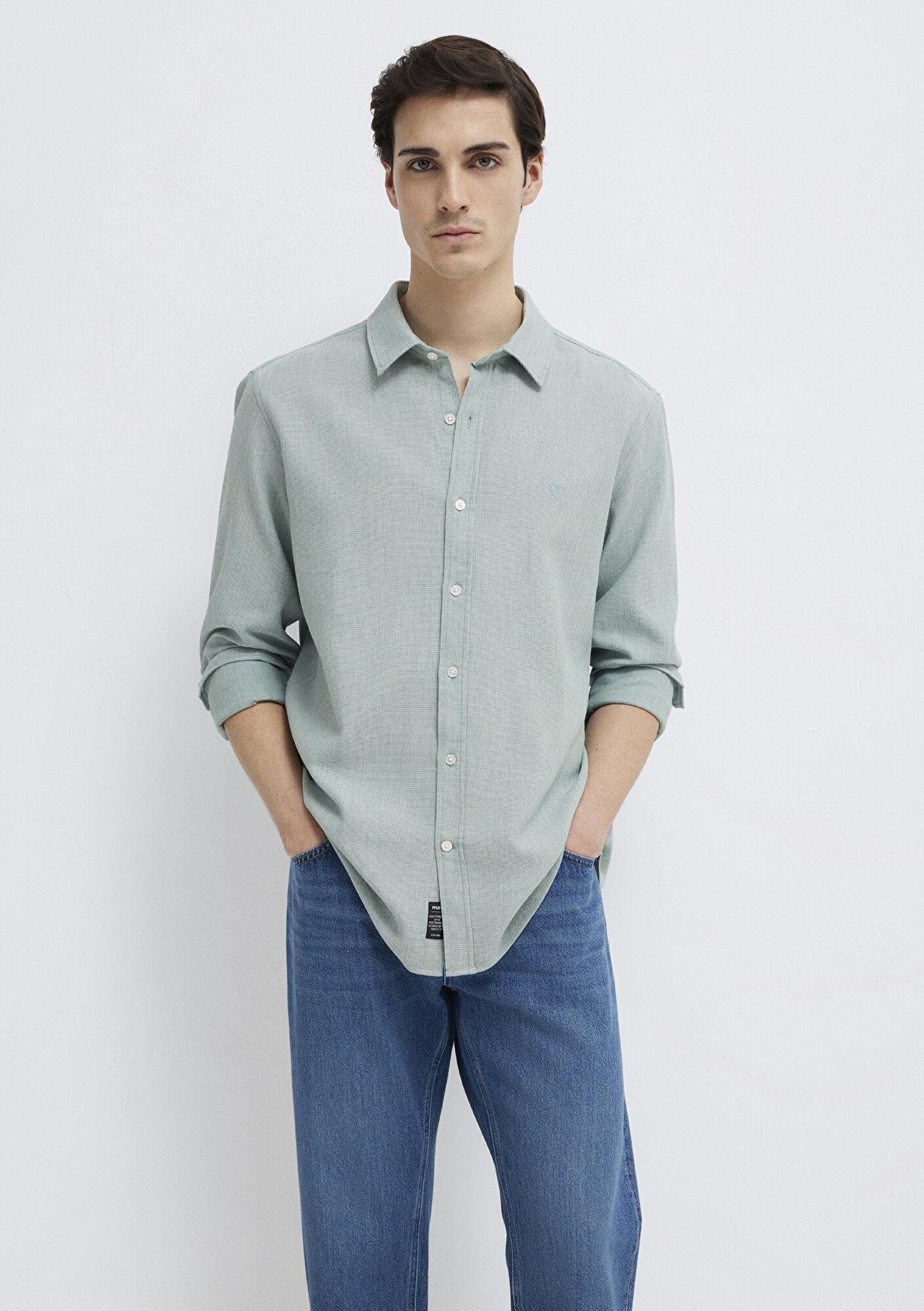 Mavi Yeşil Gömlek Slim Fit / Dar Kesim 0211656-71478