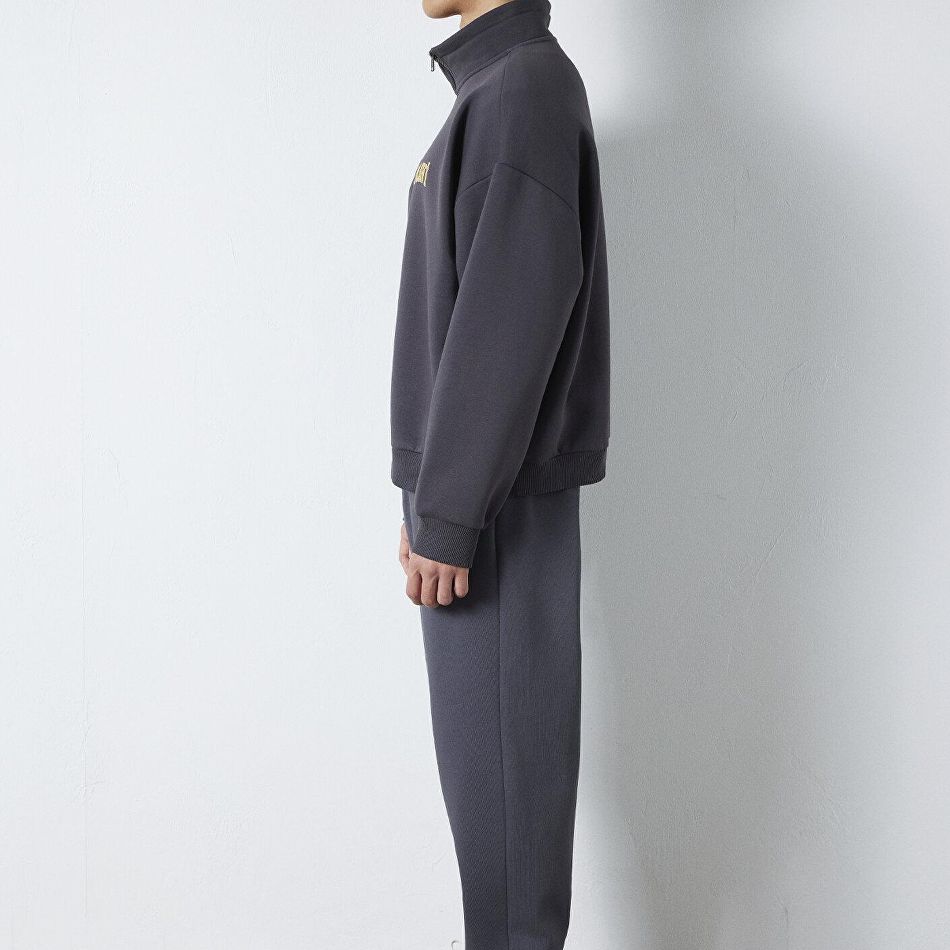 Mavi Mavi Logo Baskılı Yarı Fermuarlı Antrasit Sweatshirt 0S10208-70101