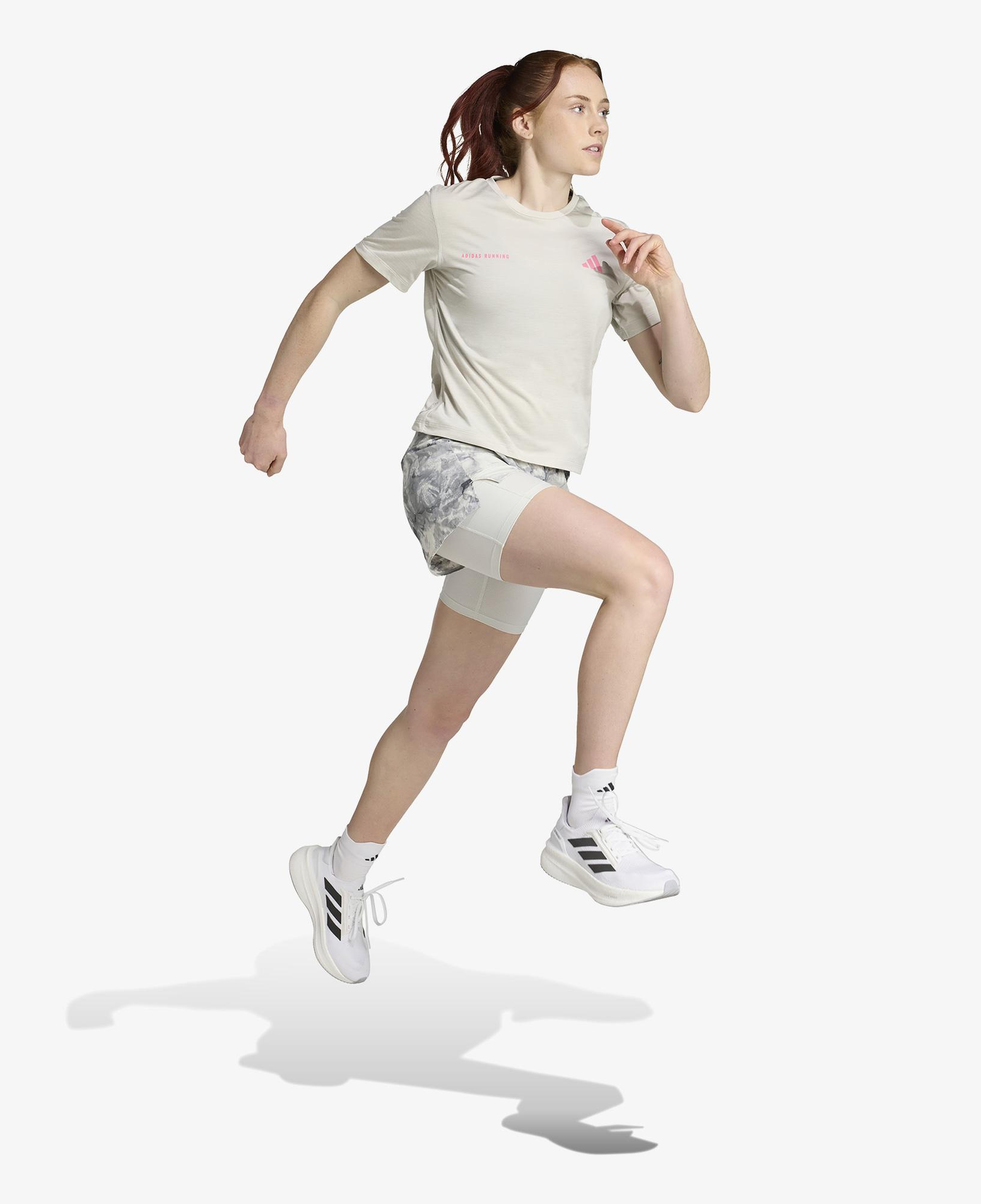 adidas Own The Run Melange Kadın Bej Koşu T-Shirt