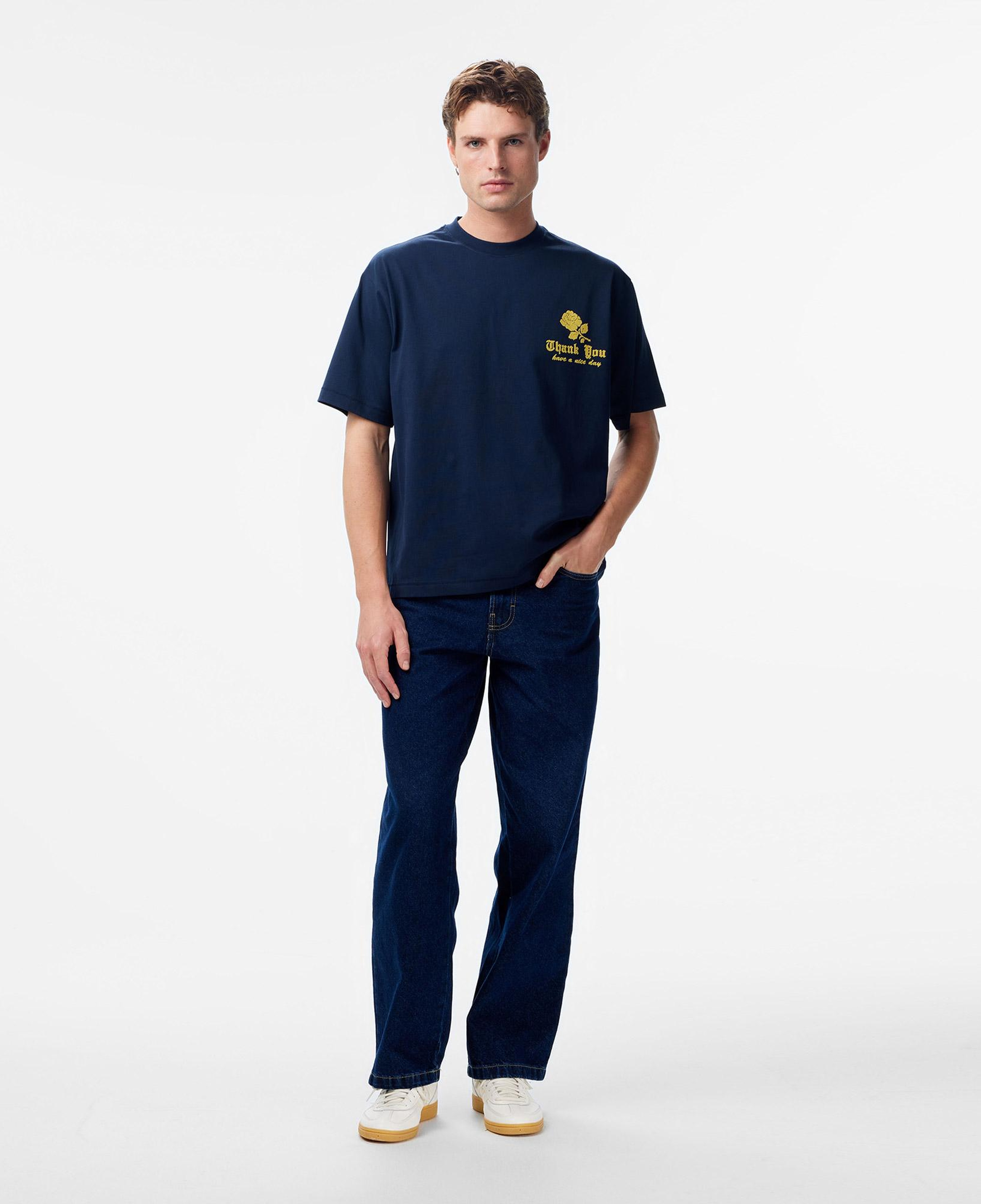 Market Thank You Needlepoint Erkek Lacivert T-Shirt