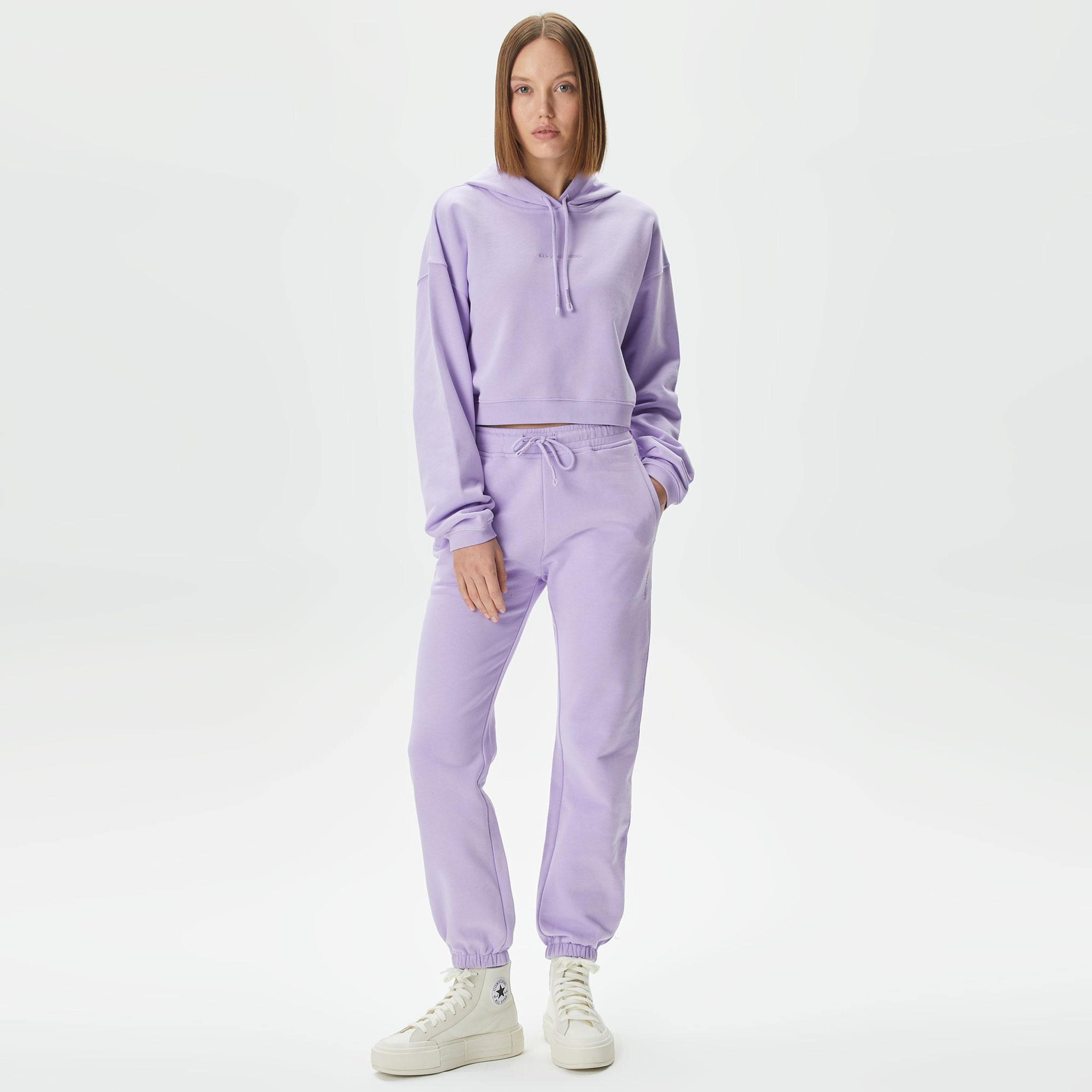 Les Benjamins Essential 303 Kadın Mor Hoodie