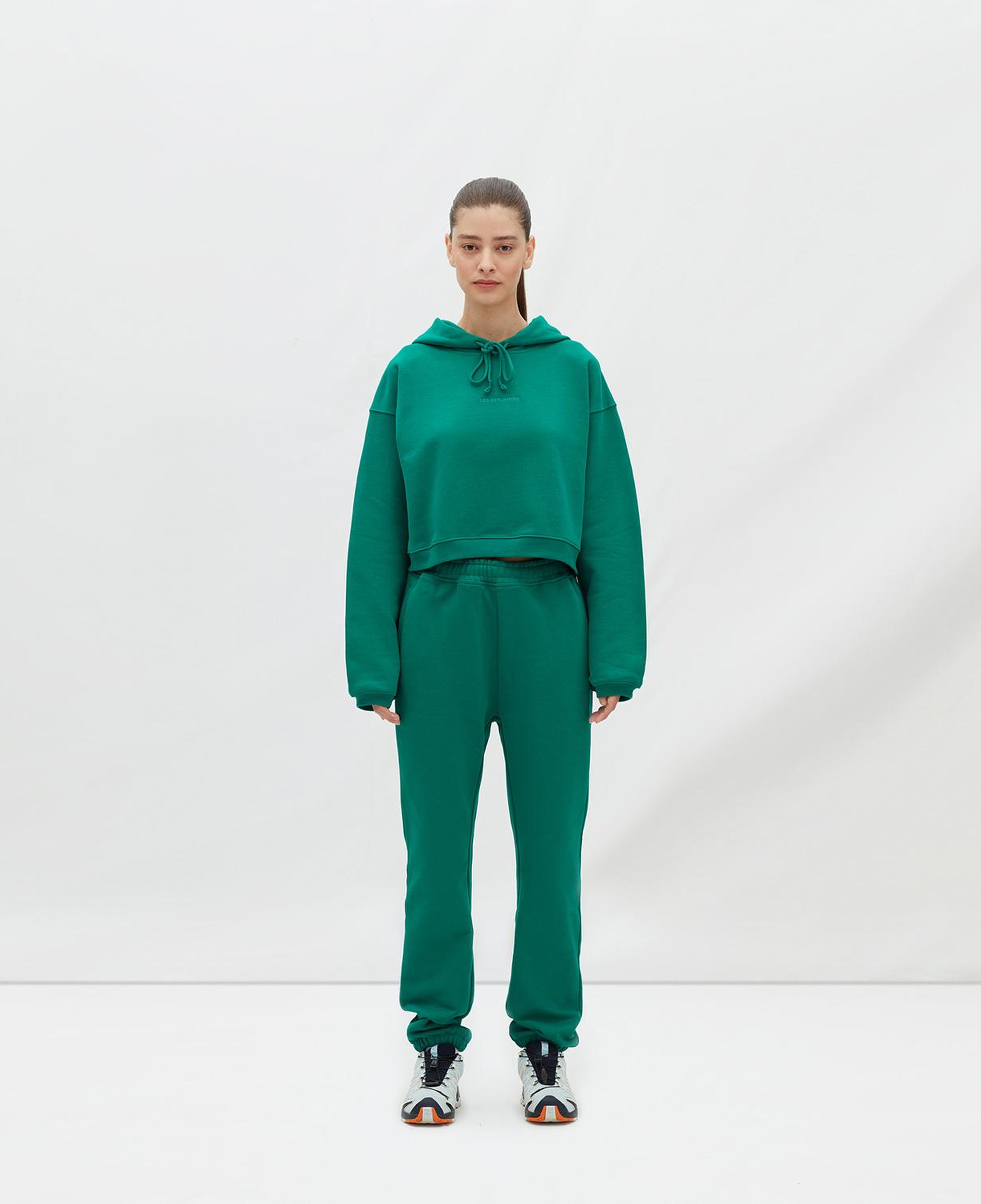 Les Benjamins Essentials Kadın Yeşil Hoodie