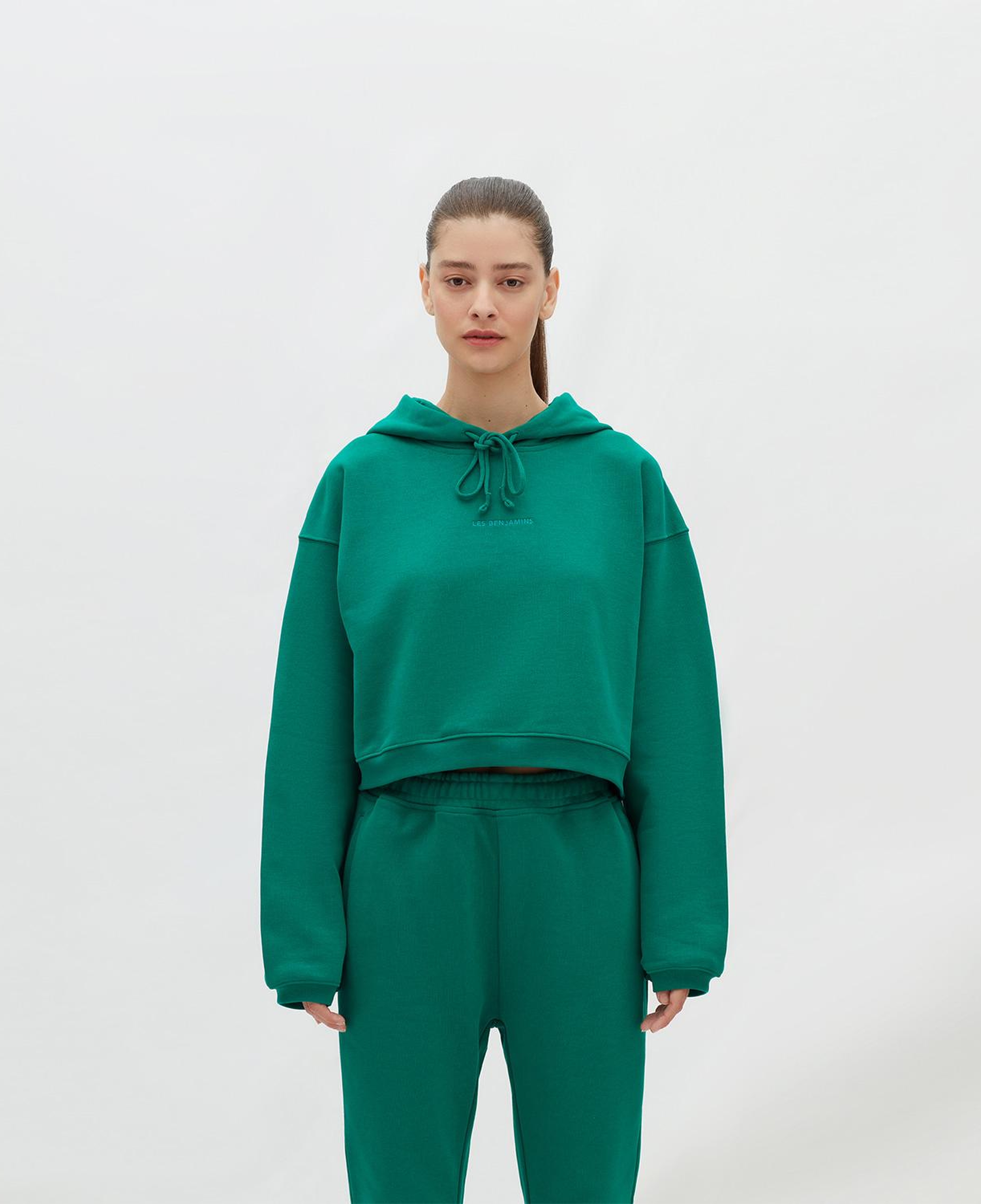 Les Benjamins Essentials Kadın Yeşil Hoodie
