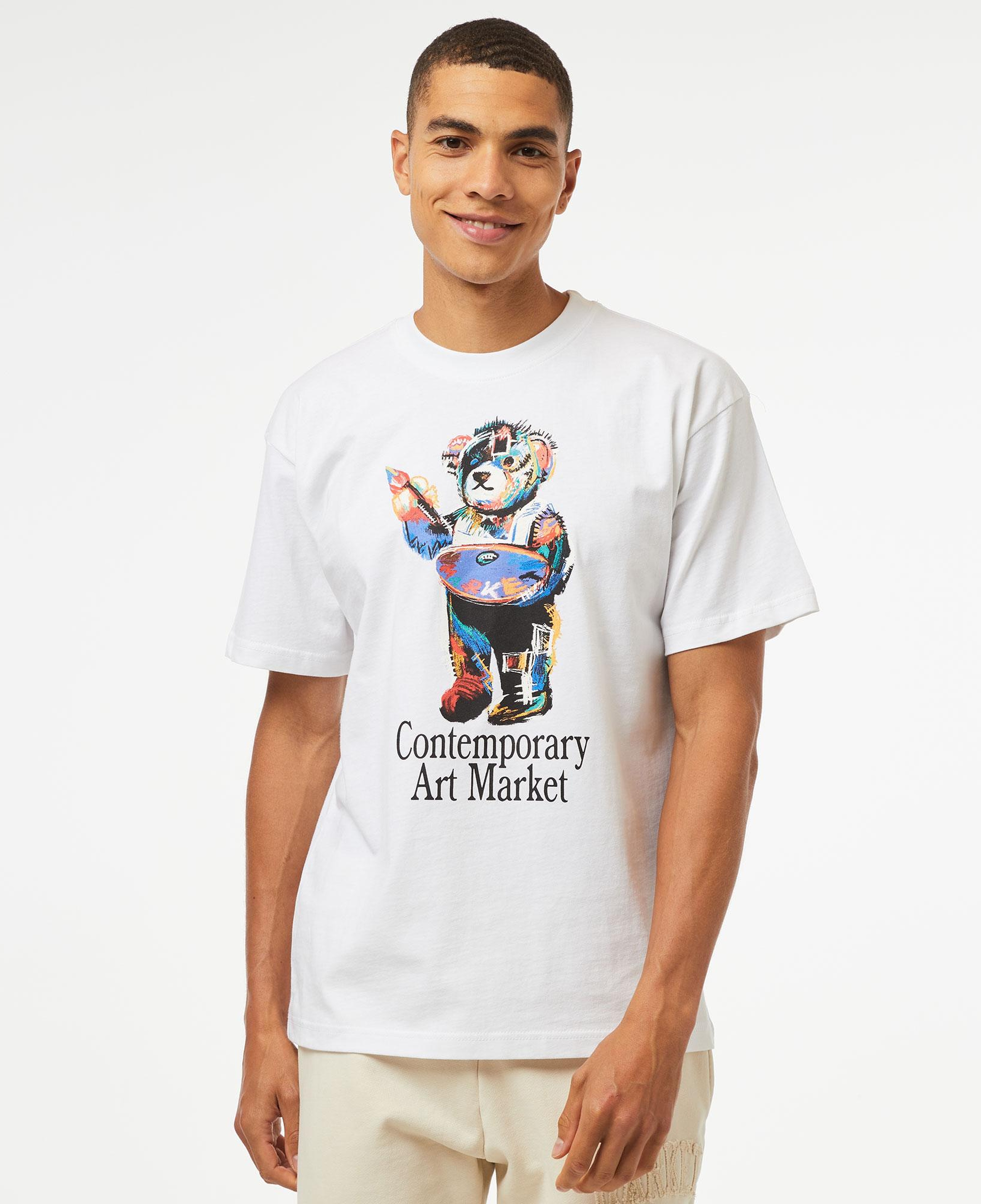 Market Art Market Bear Erkek Beyaz T-Shirt