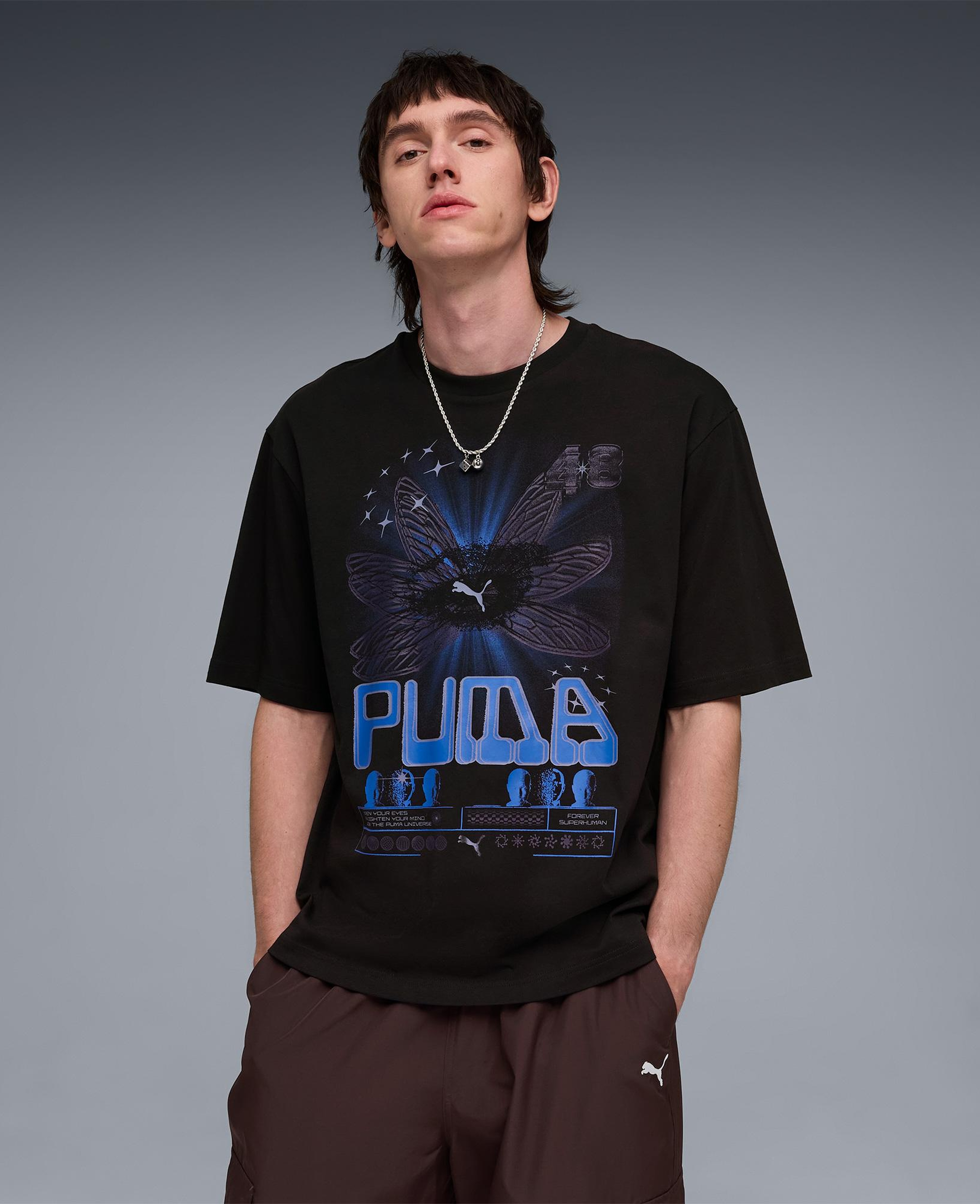 Puma Graphic  Erkek Siyah T-Shirt